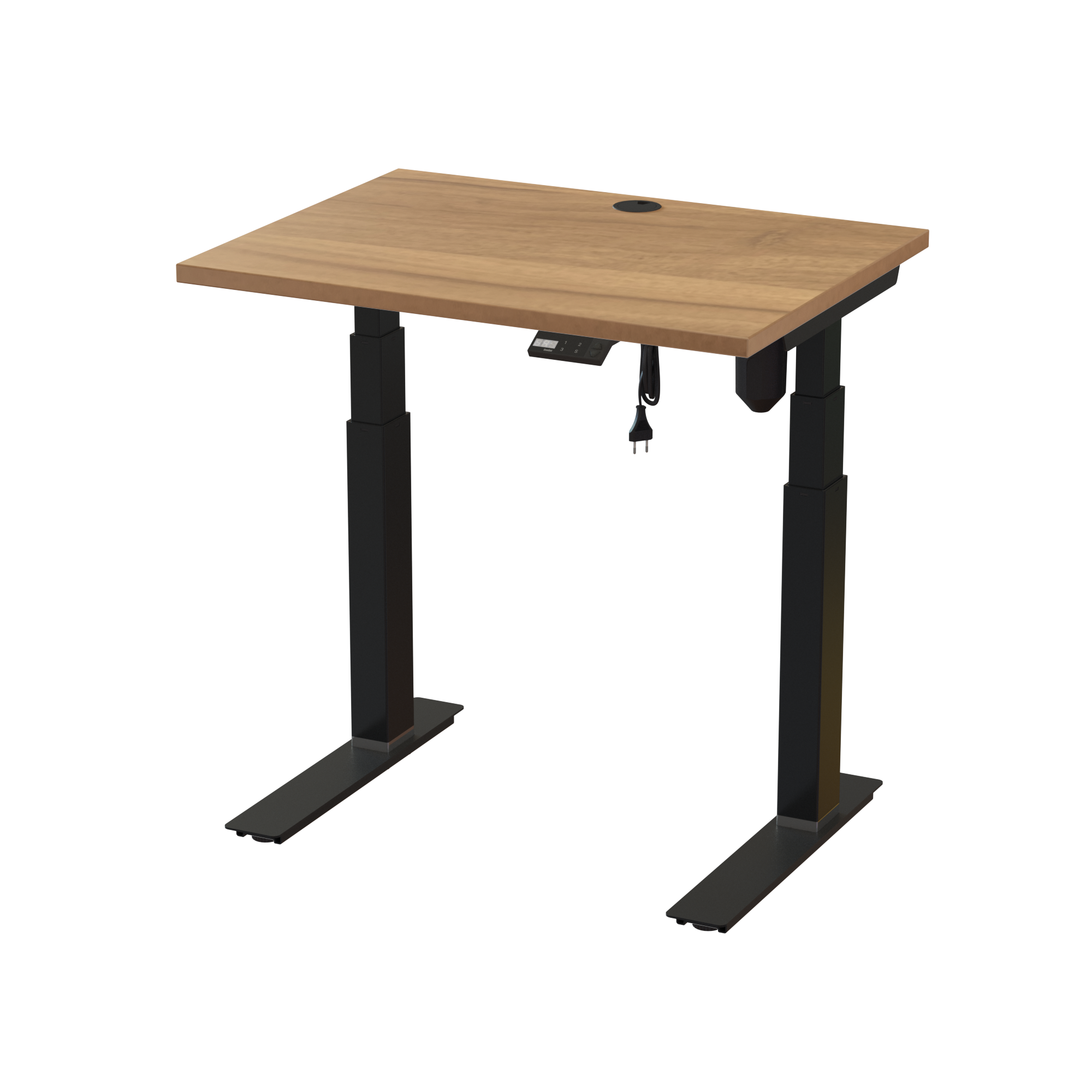 Compact Standing Desk (Walnut, Black): For users starting at 4 ft. 7 in. (31.5x23.6 in). Lifts 220.5 lbs.