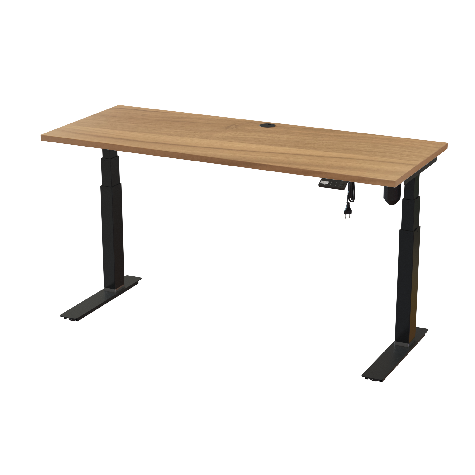 Space-Saving Standing Desk (Walnut, Black): Narrow 23.6-inch depth (150x60 cm). Lifts 220.5 lbs.