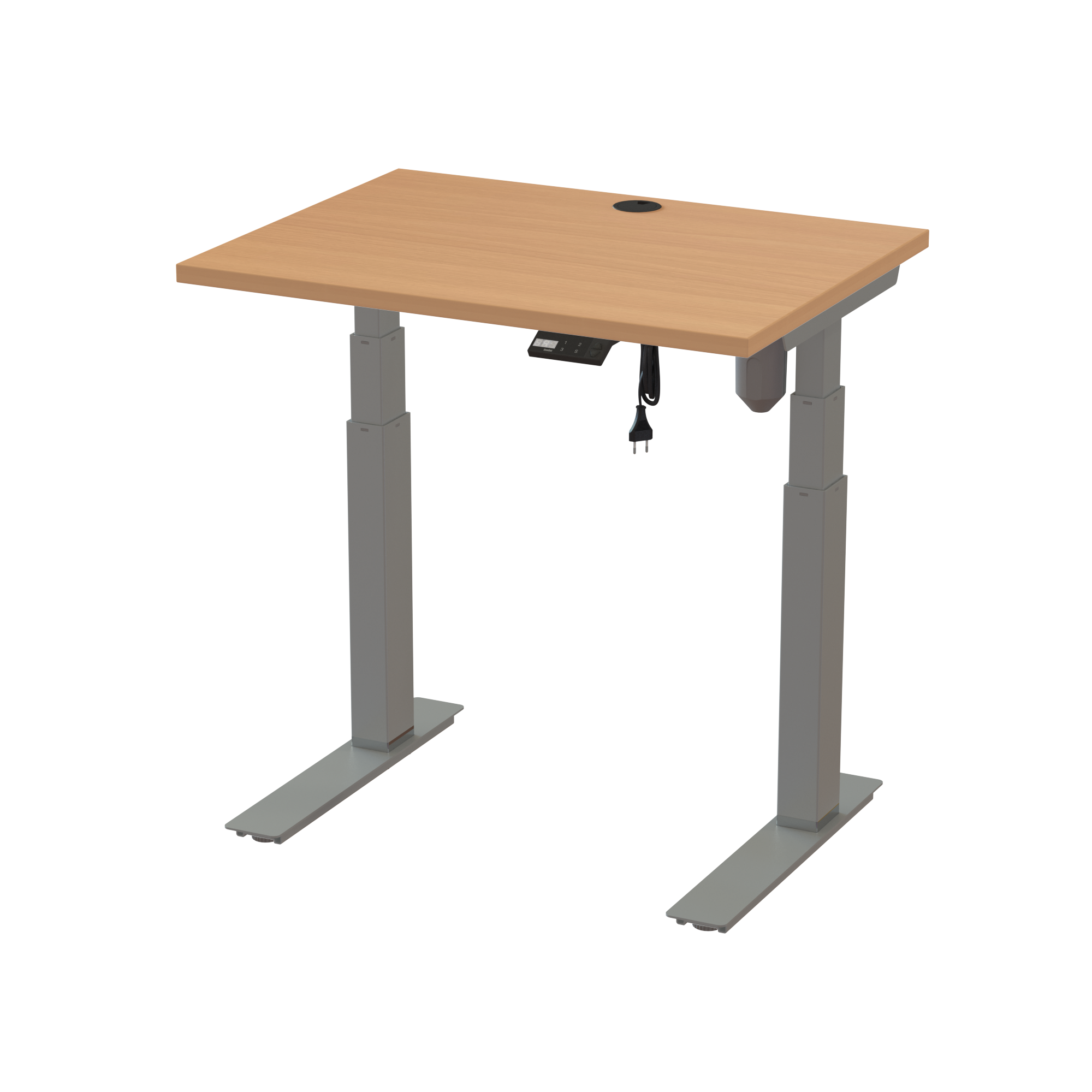 Compact Standing Desk for All Ages (Beech, Silver): Small footprint 3-leg design (31.5x23.6 in). Lifts 220.5 lbs.