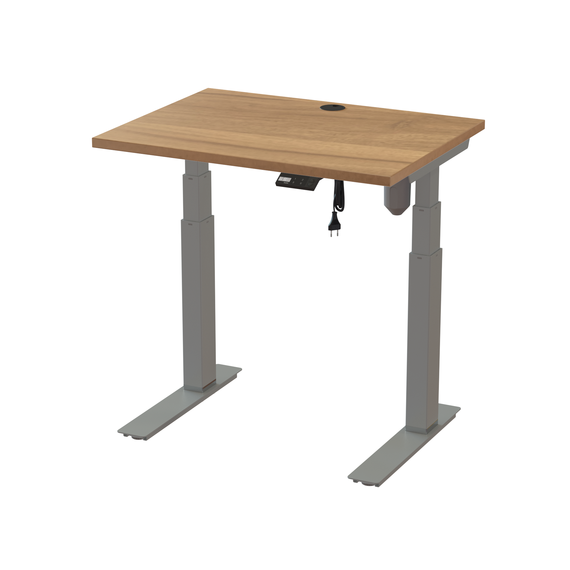 Compact Standing Desk for All Ages (Walnut, Silver): Small footprint 3-leg design (31.5x23.6 in). Lifts 220.5 lbs.