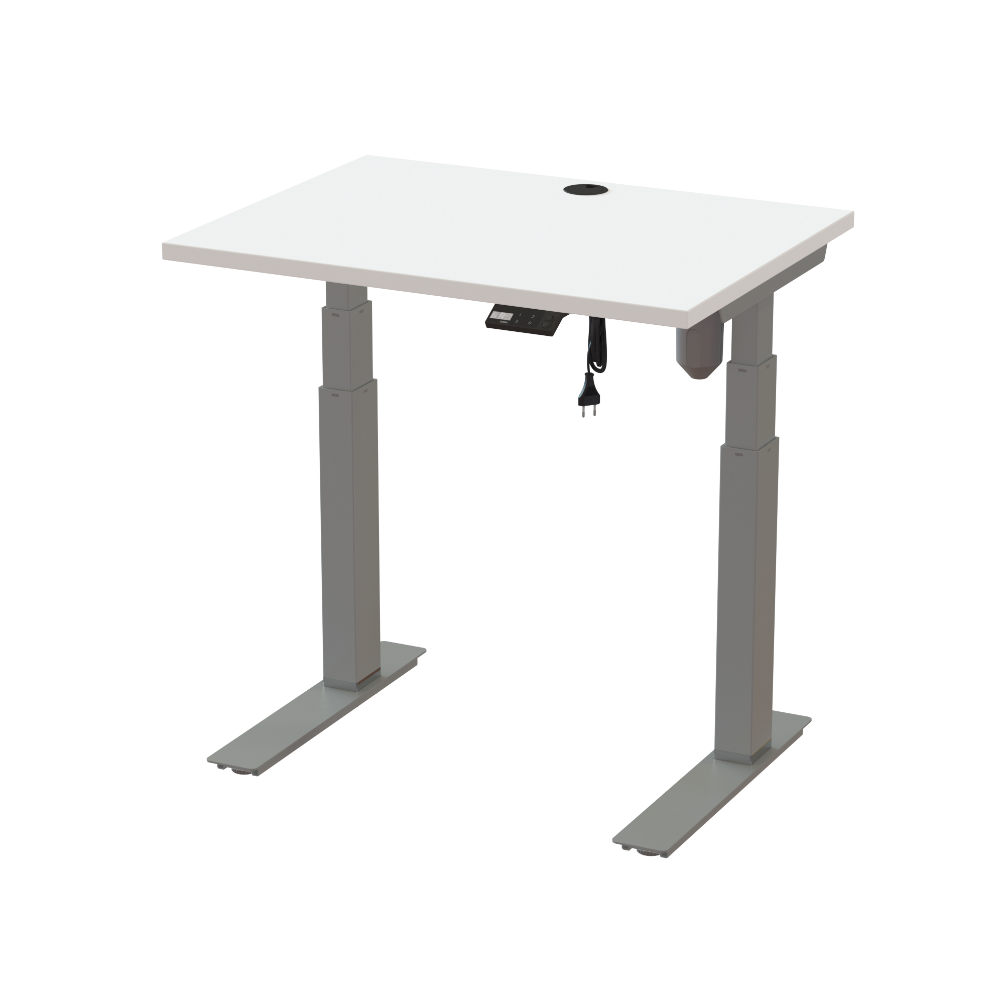 Compact Standing Desk (White, Silver): Designed for minimal space usage (31.5x23.6 in). Lifts 220.5 lbs.