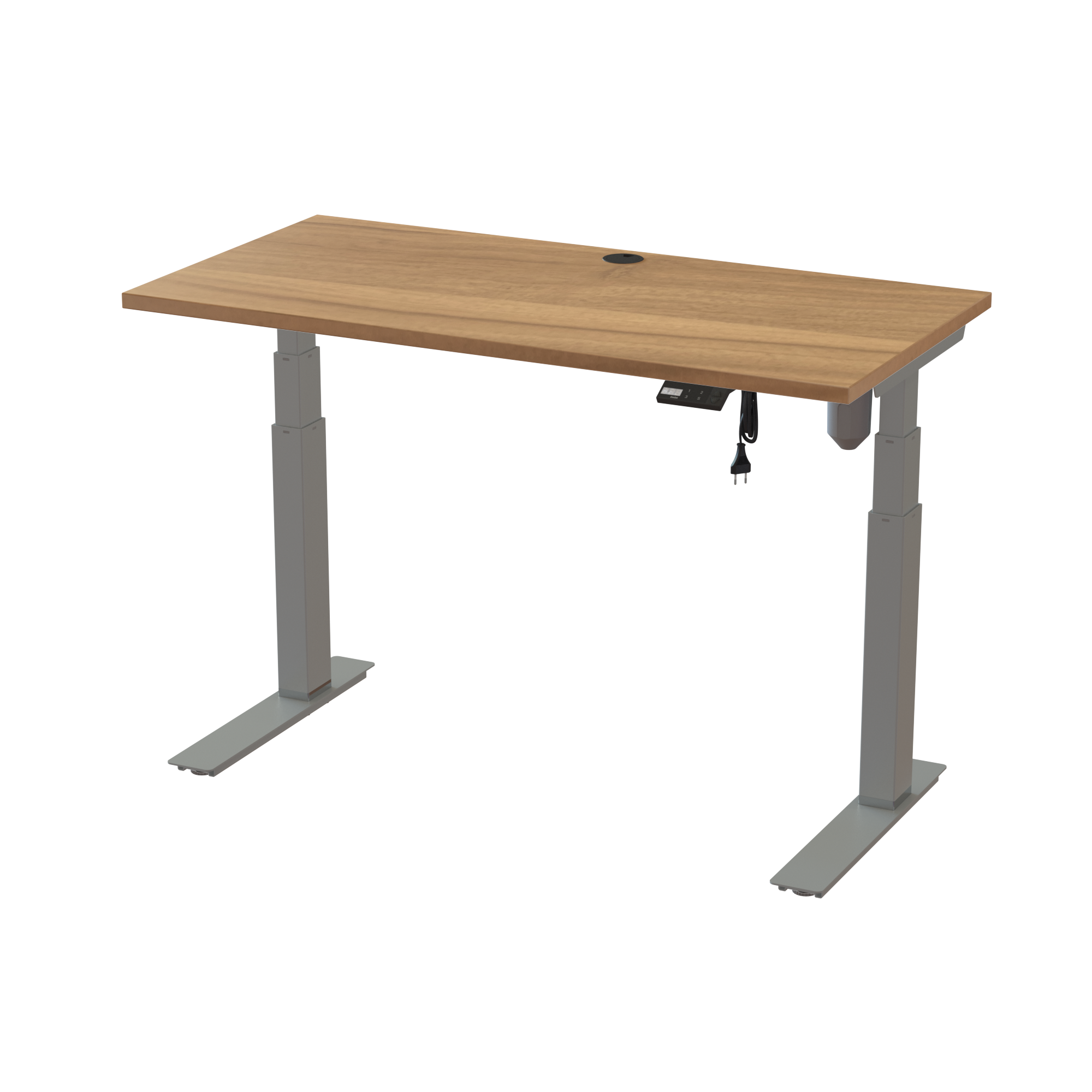 Height-Adjustable Desk for Shorter Adults (Walnut, Silver): Very low minimum height of 22.4 in (22.6-48.7 inch). Lifts 220.5 lbs.