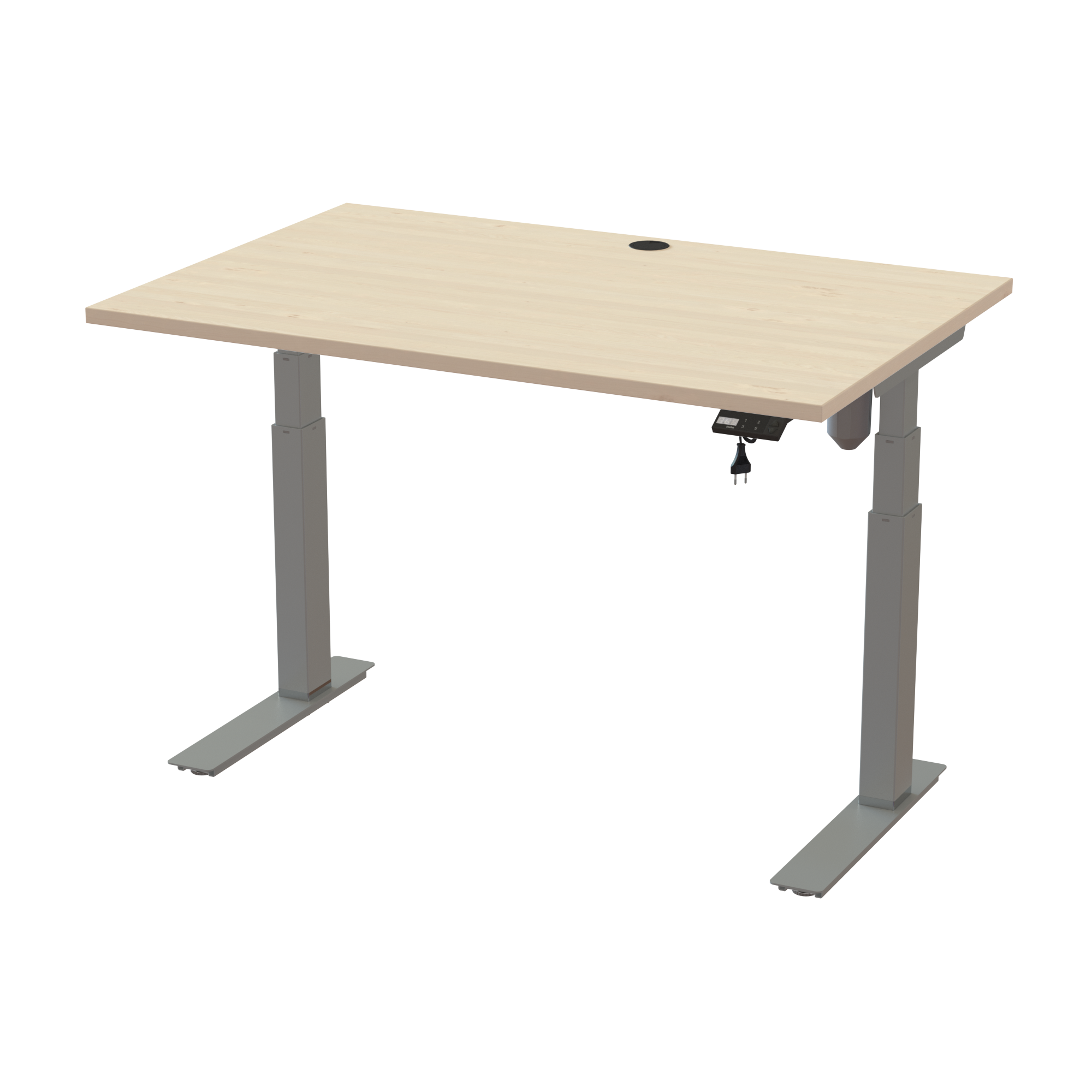 Compact Standing Desk (Maple, Silver): Space-saving 3-leg design (47.2x31.5 in). Lifts 220.5 lbs.