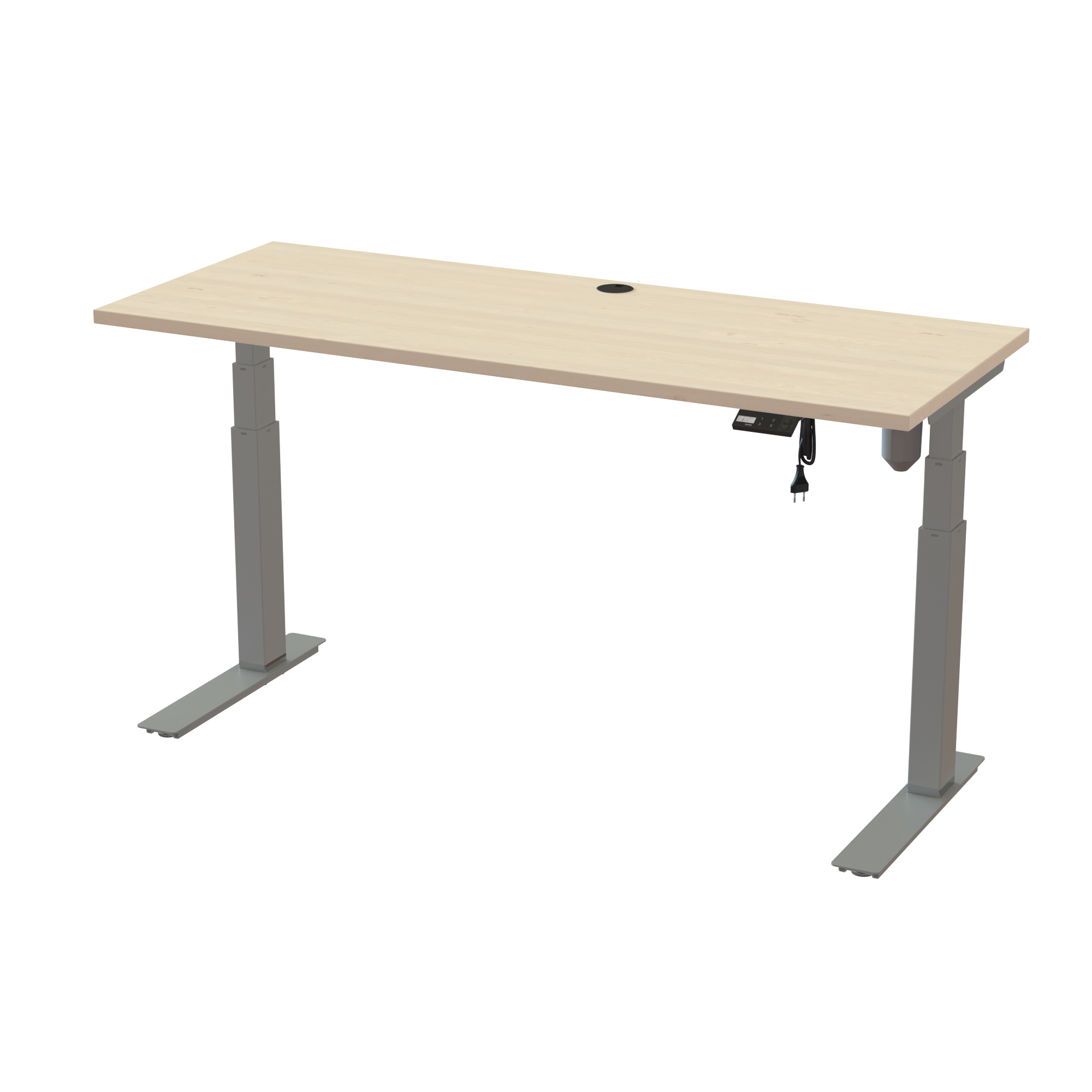 Compact Standing Desk (Maple, Silver): Designed for minimal space usage (59.1x23.6 in). Lifts 220.5 lbs.