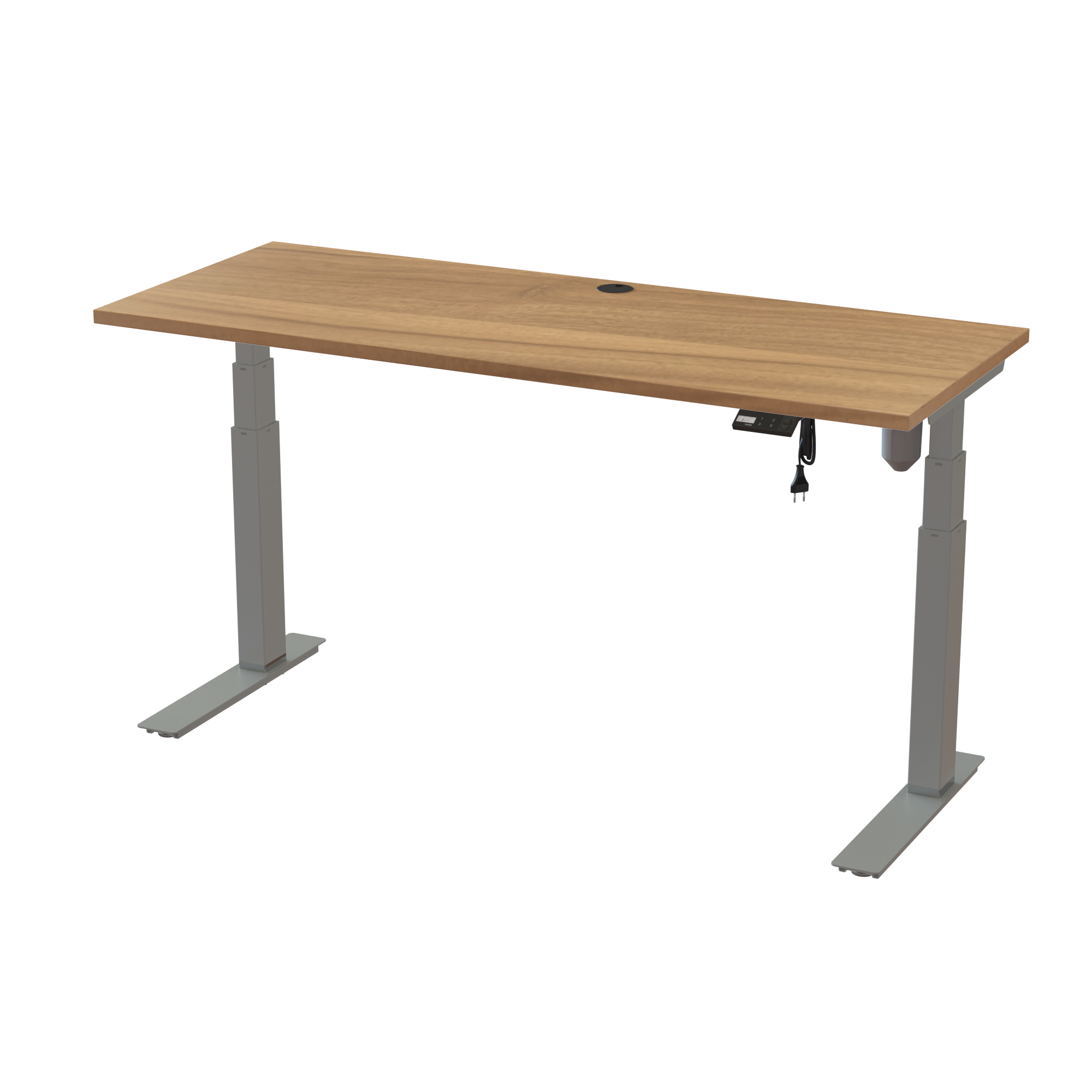 Compact Standing Desk for All Ages (Walnut, Silver): Small footprint 3-leg design (59.1x23.6 in). Lifts 220.5 lbs.