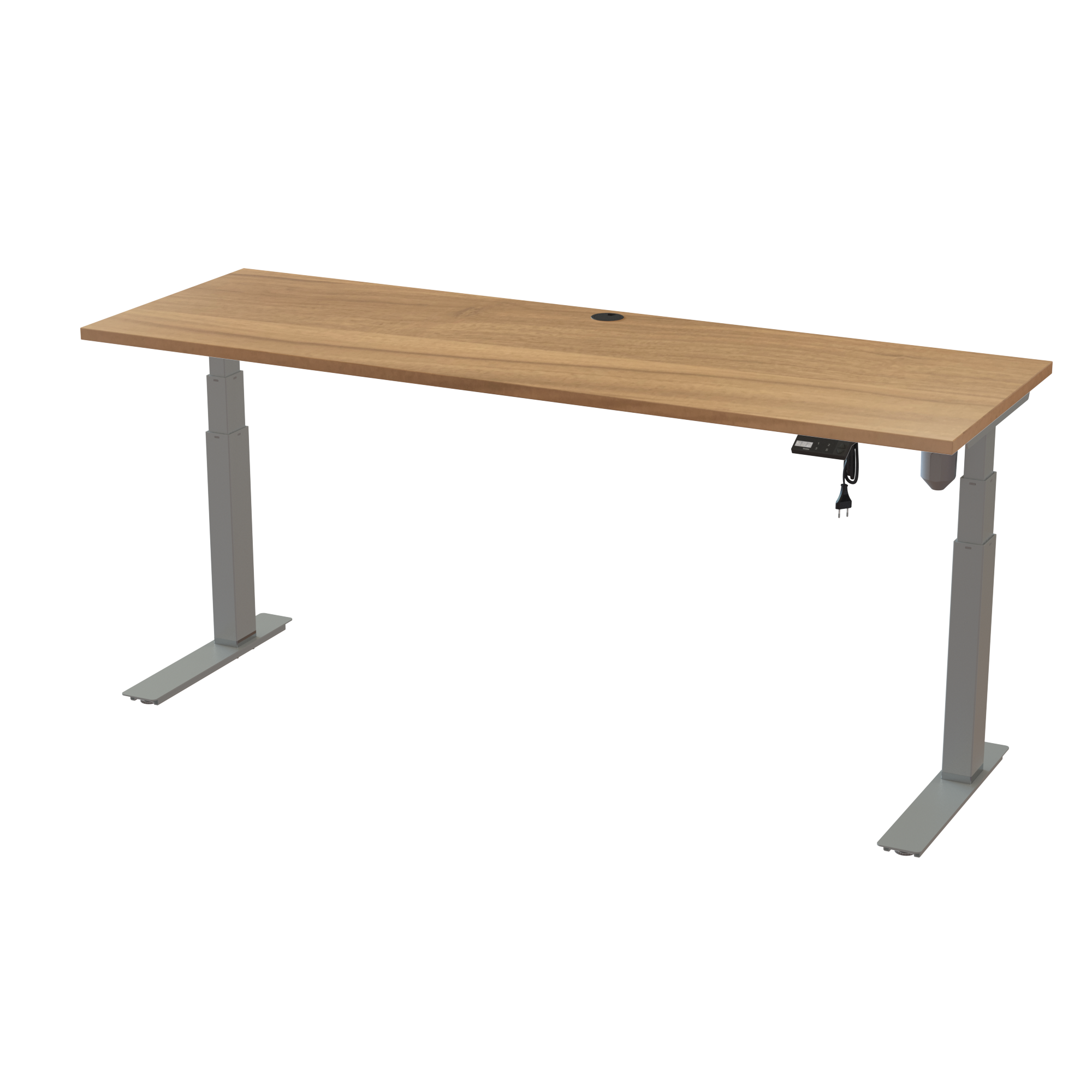 Height-Adjustable Desk for All Ages (Walnut, Silver): Low minimum height (22.6-48.7 inch). Lifts 220.5 lbs.
