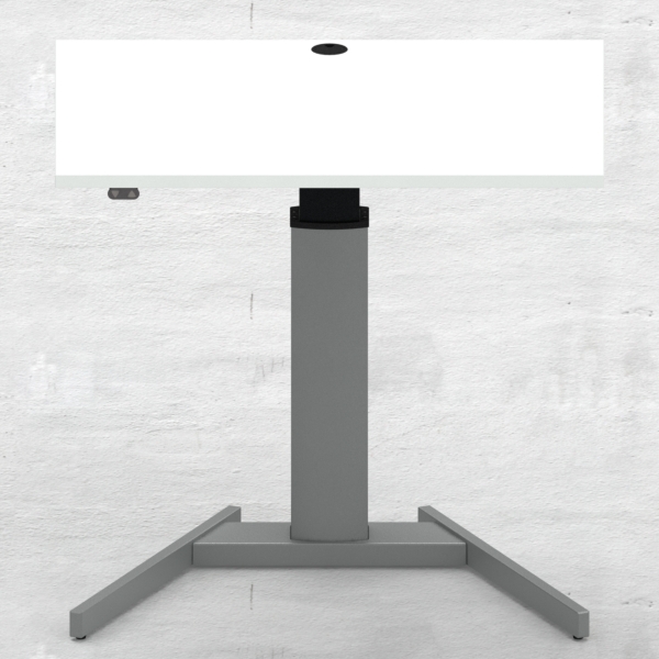 Electric Adjustable Desk | 100x80 cm | White with silver frame