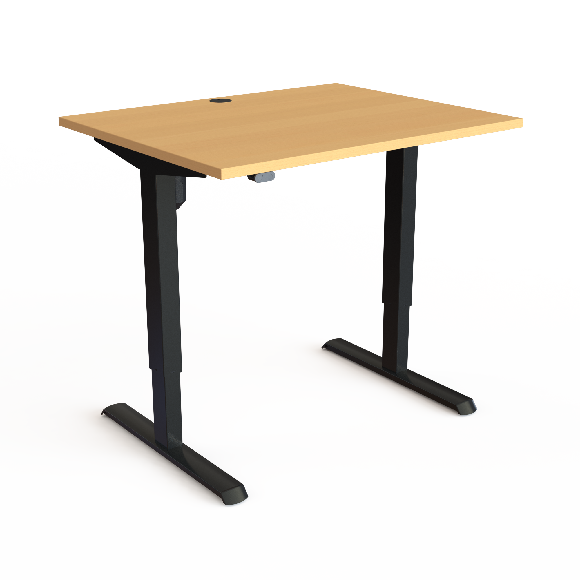 Electric Adjustable Desk | 100x80 cm | Beech with black frame