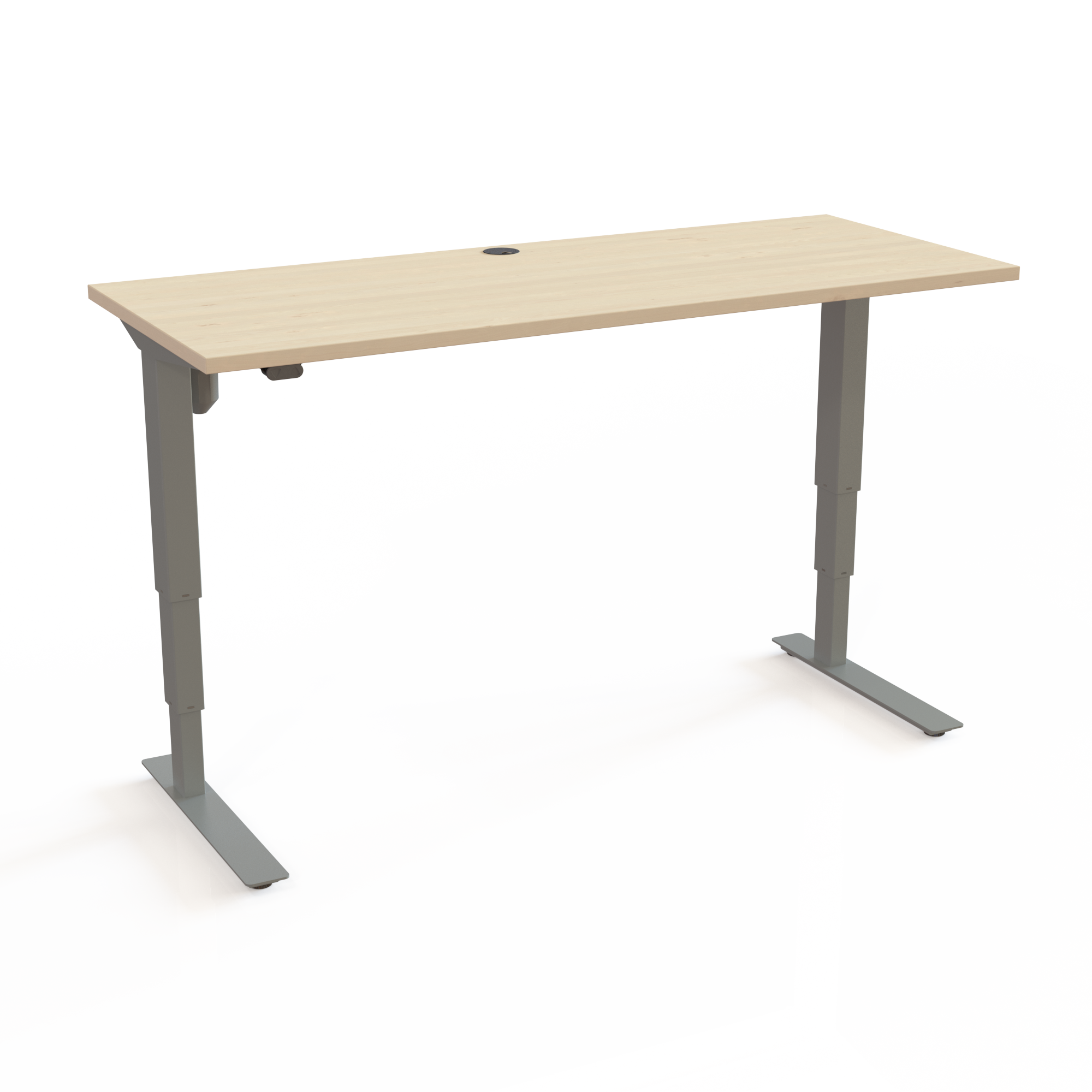 Electric Adjustable Desk | 150x60 cm | Maple with silver frame