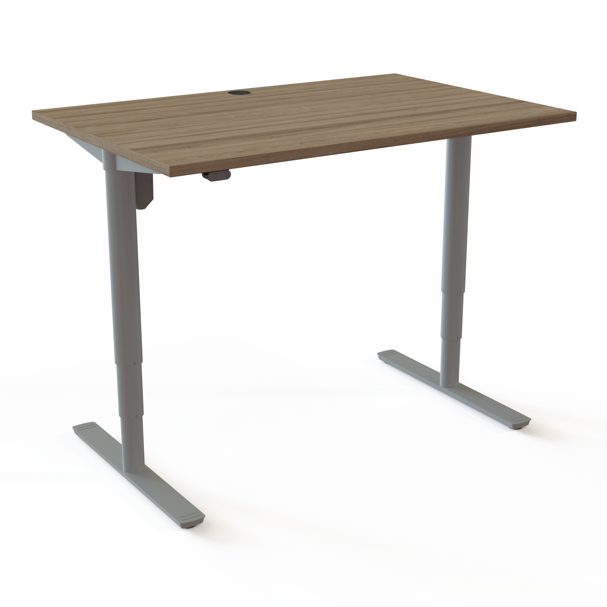 Electric Adjustable Desk | 120x80 cm | Walnut with silver frame