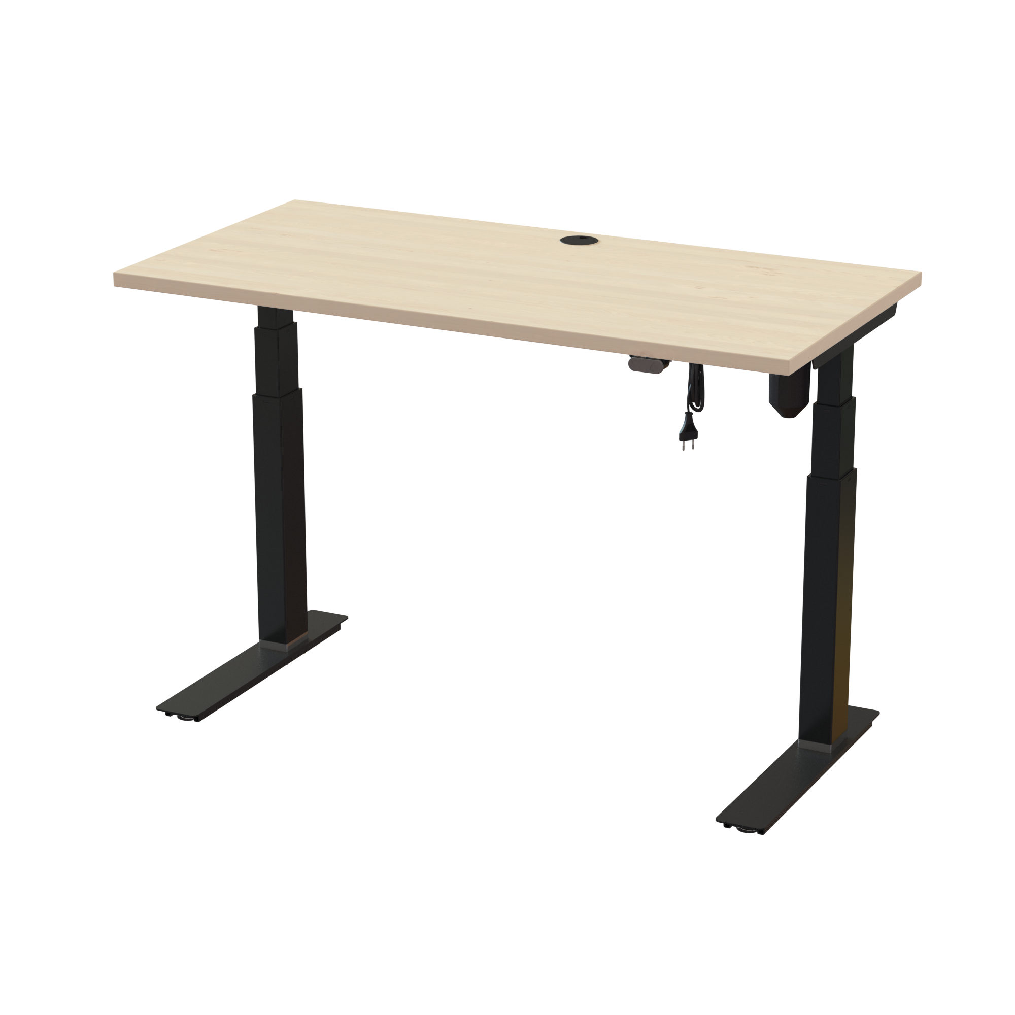 Standing Desk (Maple, Black): Family desk for all ages (47.2x23.6 in). Lifts 220.5 lbs.