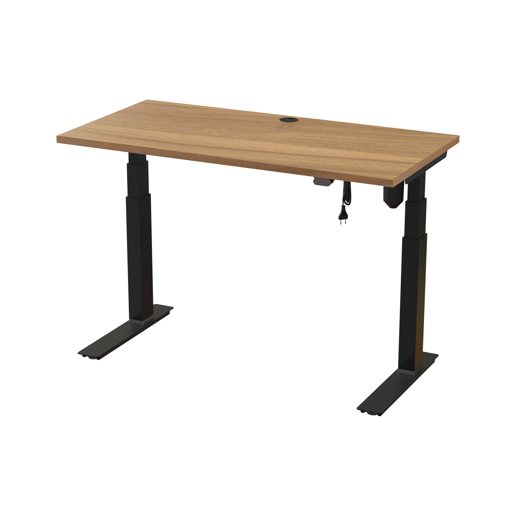 Standing Desk (Walnut, Black): Family desk for all ages (47.2x23.6 in). Lifts 220.5 lbs.