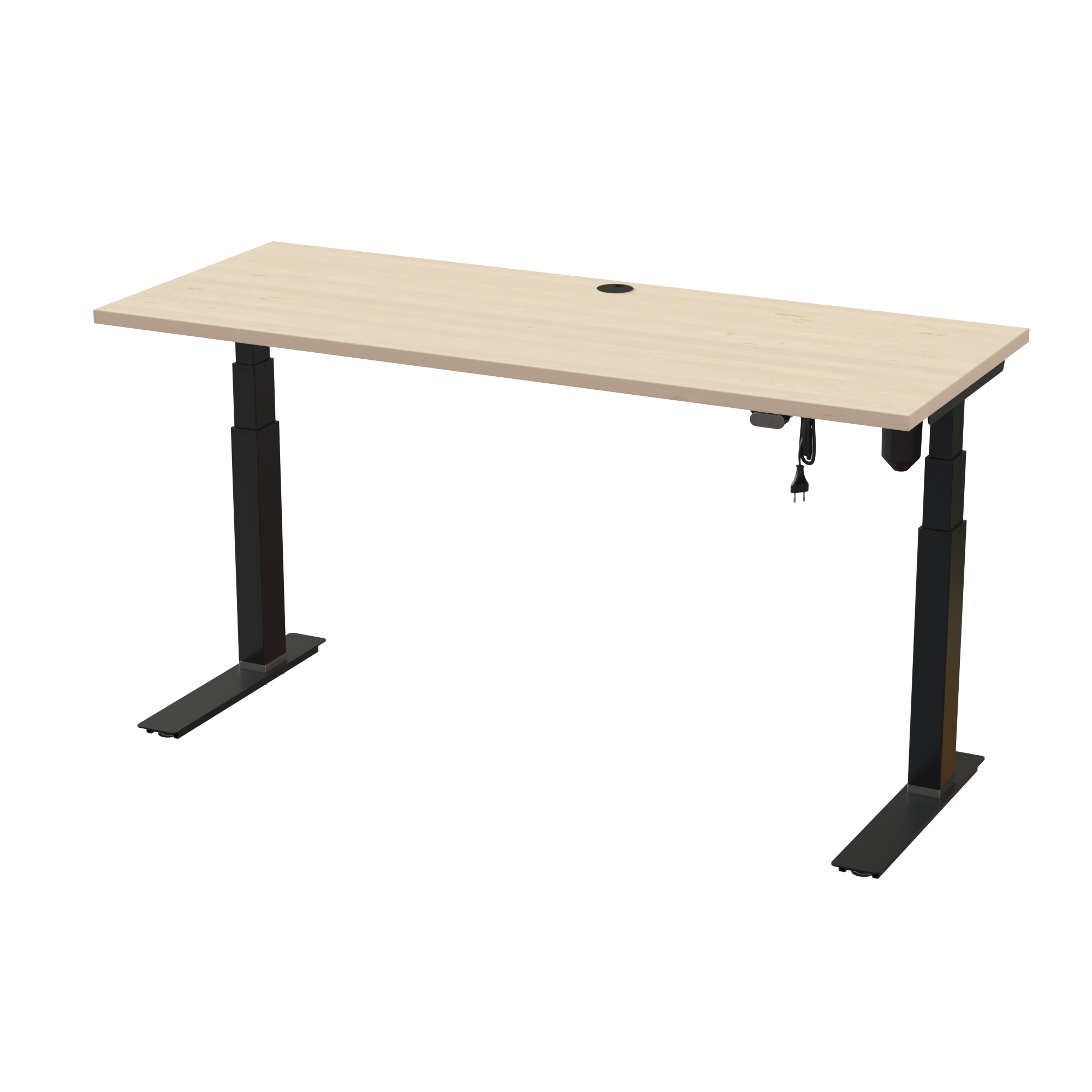 Height-Adjustable Desk for All Ages (Maple, Black): Low minimum height (22.6-48.7 inch). Lifts 220.5 lbs.