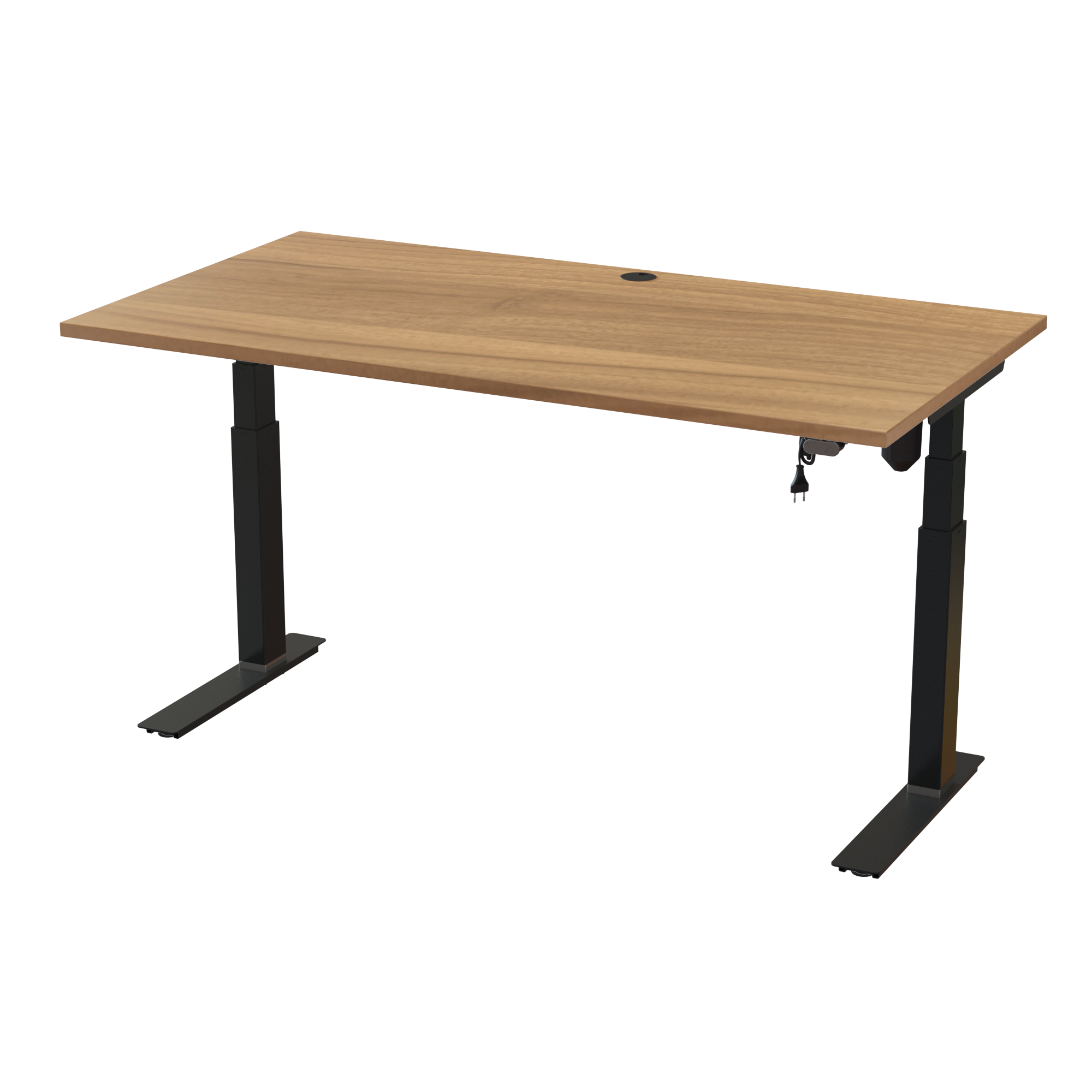 Compact Standing Desk (Walnut, Black): Designed for minimal space usage (59.1x31.5 in). Lifts 220.5 lbs.