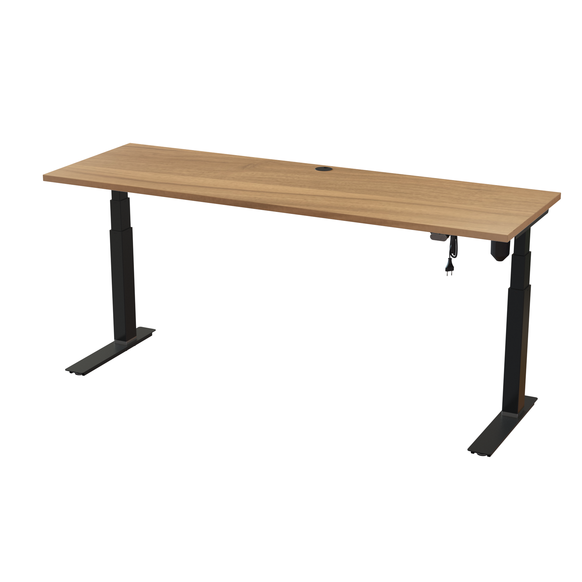 Height-Adjustable Desk for All Ages (Walnut, Black): Low minimum height (22.6-48.7 inch). Lifts 220.5 lbs.