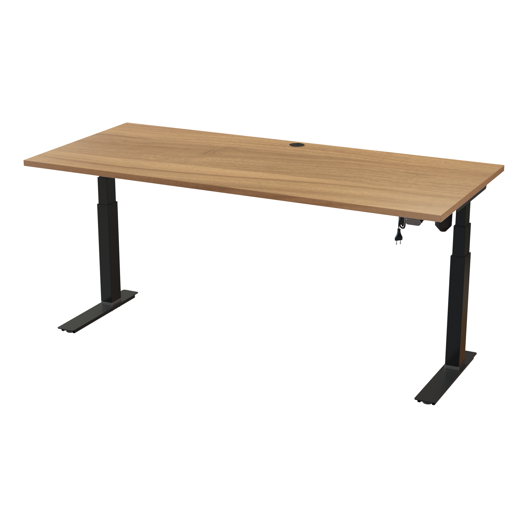 Height-Adjustable Desk for All Ages (Walnut, Black): Generous work surface (70.9x31.5 in). Lifts 220.5 lbs.
