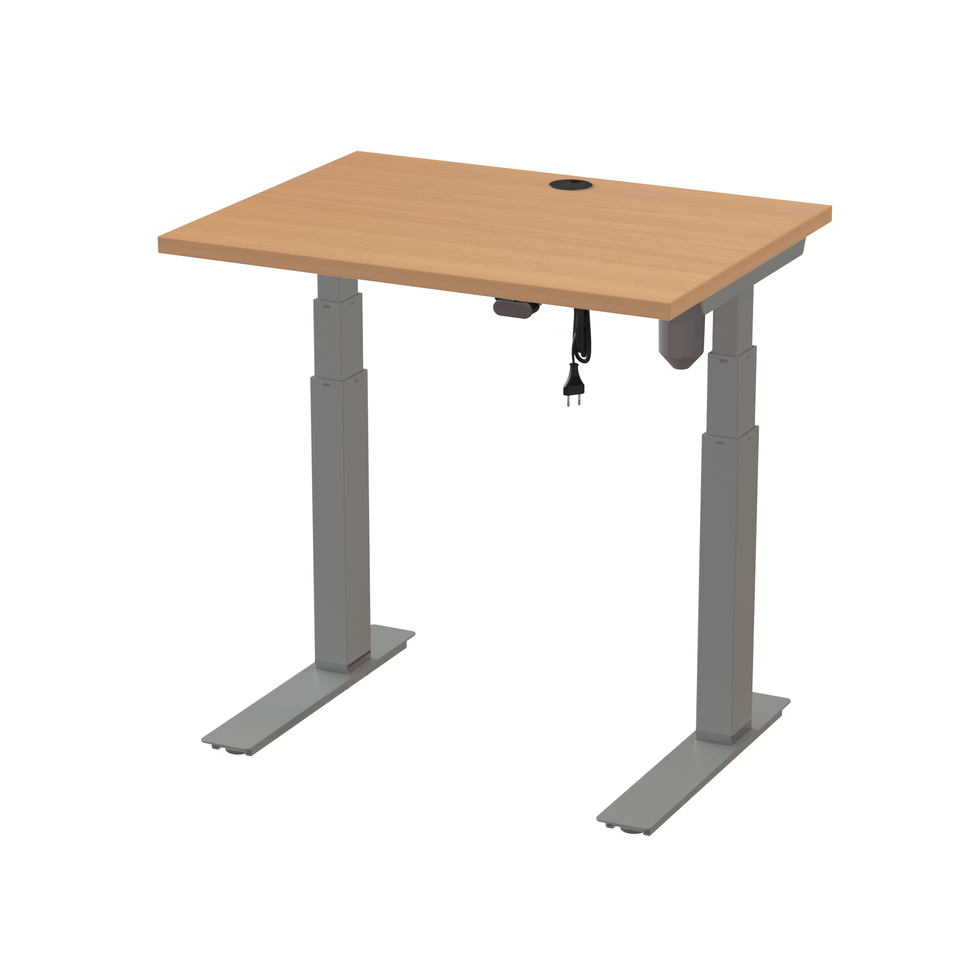 Compact Standing Desk for All Ages (Beech, Silver): Small footprint 3-leg design (31.5x23.6 in). Lifts 220.5 lbs.