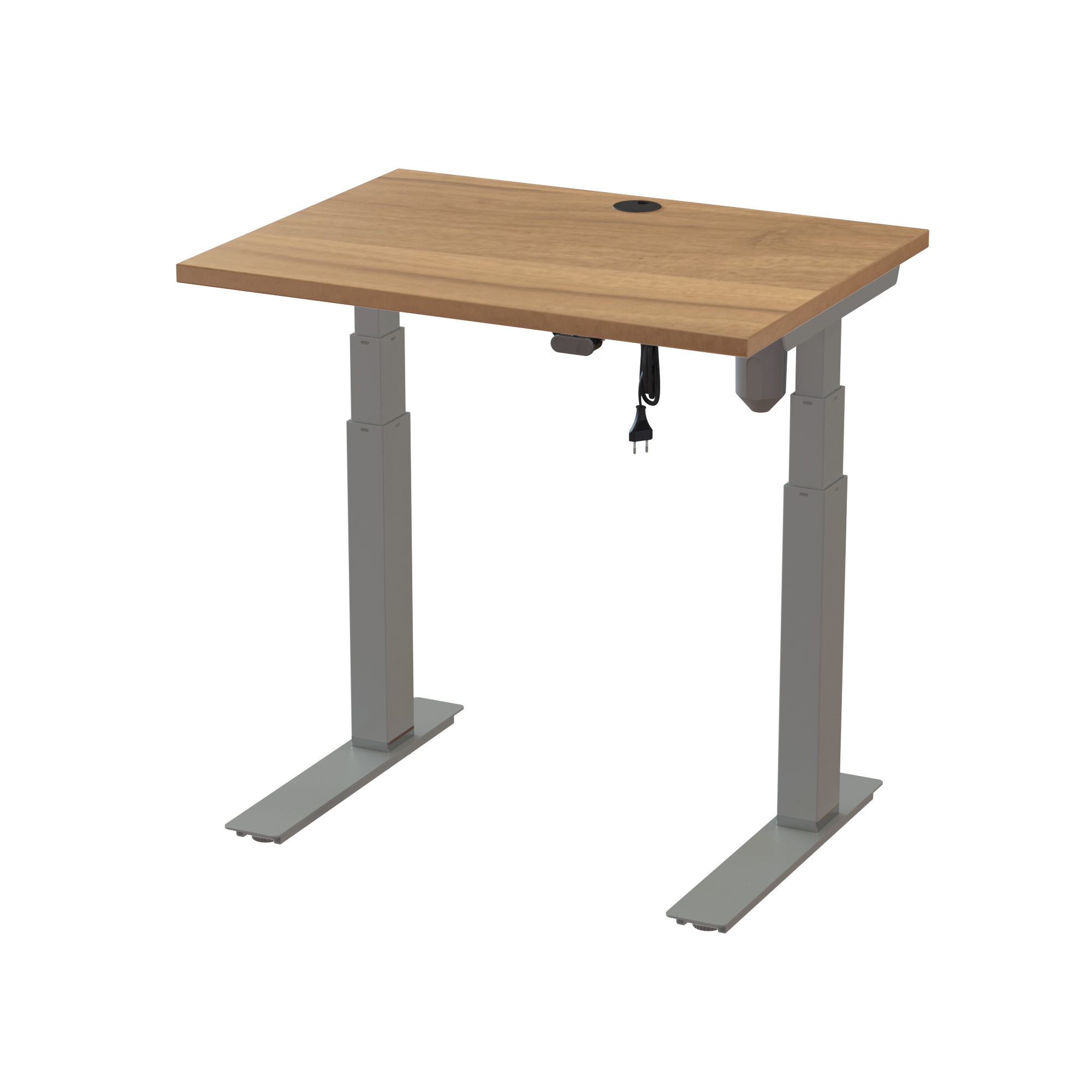 Compact Standing Desk for All Ages (Walnut, Silver): Small footprint 3-leg design (31.5x23.6 in). Lifts 220.5 lbs.