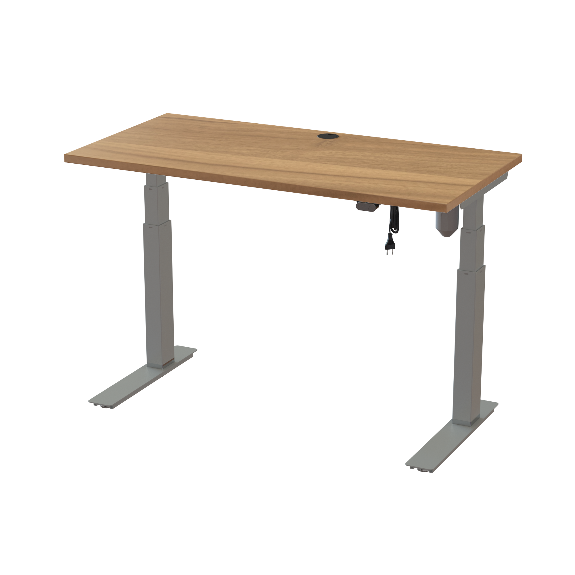 Height-Adjustable Desk for Shorter Adults (Walnut, Silver): Very low minimum height of 22.4 in (22.6-48.7 inch). Lifts 220.5 lbs.
