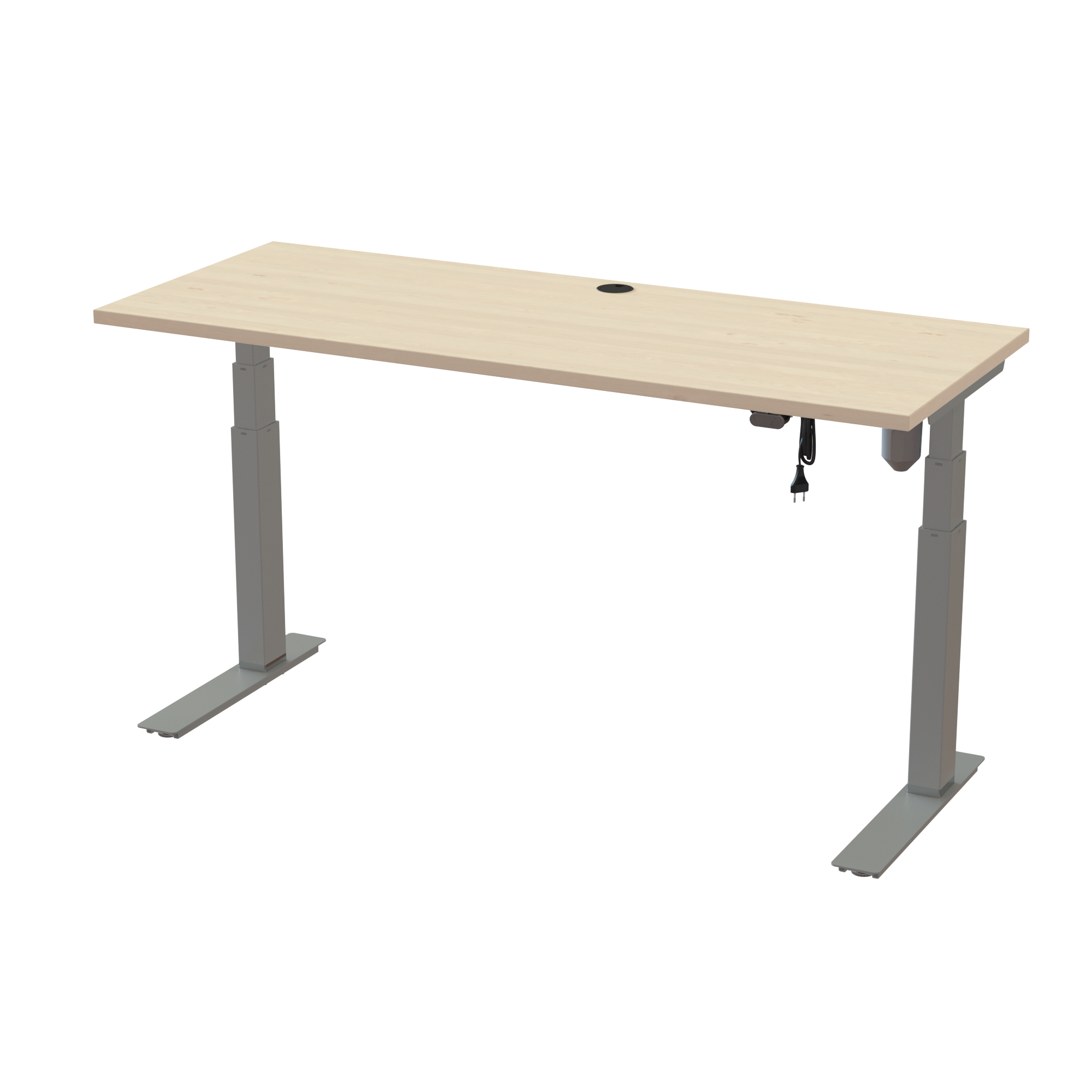 Compact Standing Desk (Maple, Silver): Designed for minimal space usage (59.1x23.6 in). Lifts 220.5 lbs.