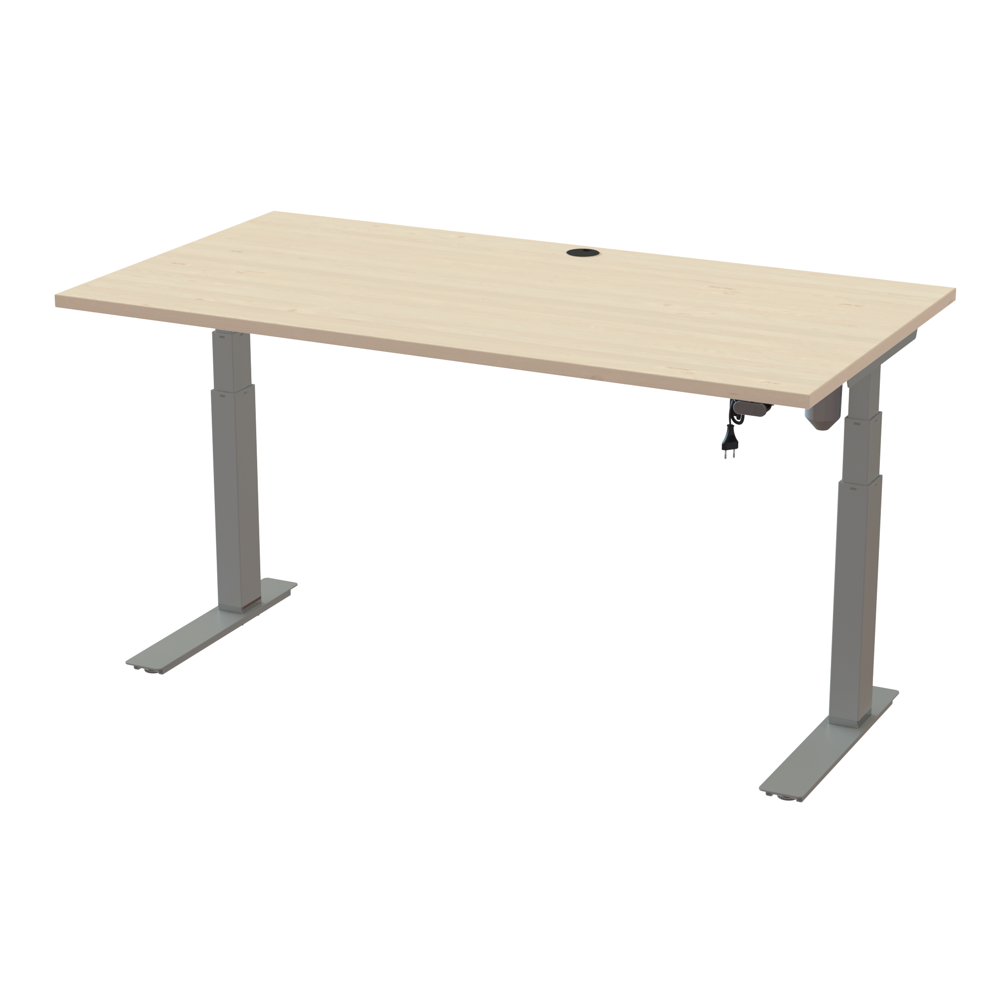 Height-Adjustable Desk for Shorter Adults (Maple, Silver): Very low minimum height of 22.4 in (22.6-48.7 inch). Lifts 220.5 lbs.