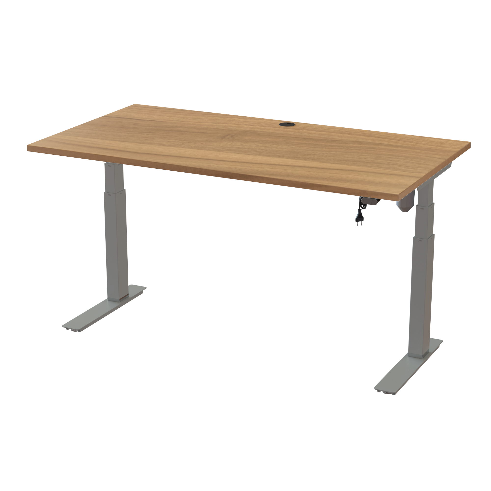 Compact Standing Desk (Walnut, Silver): Space-saving 3-leg design (59.1x31.5 in). Lifts 220.5 lbs.