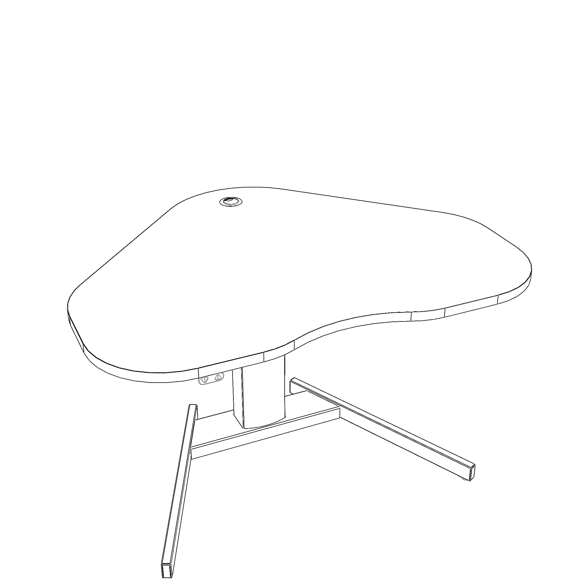 Electric Adjustable Desk | 117x90 cm | Walnut with black frame
