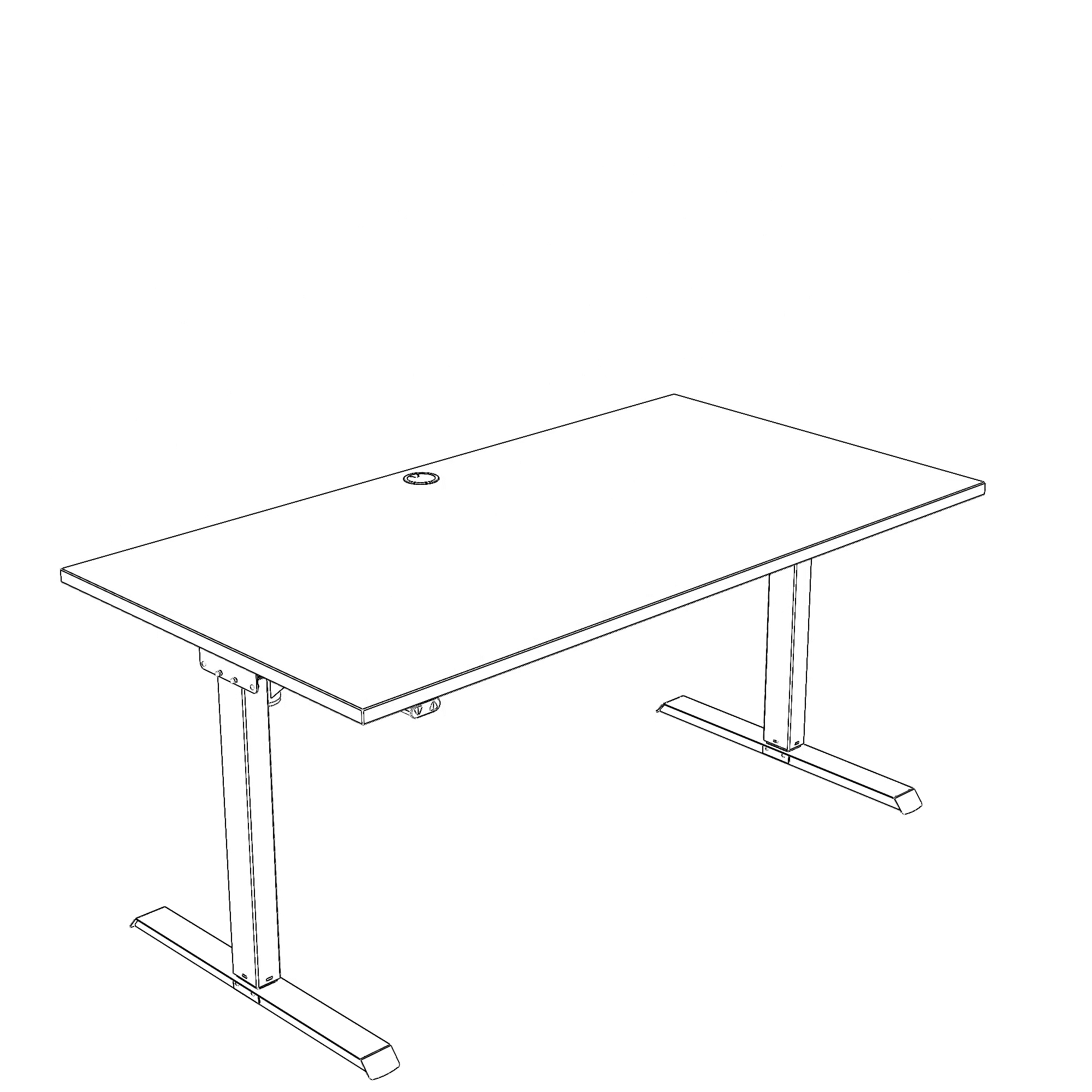 Electric Adjustable Desk | 150x80 cm | Maple with black frame