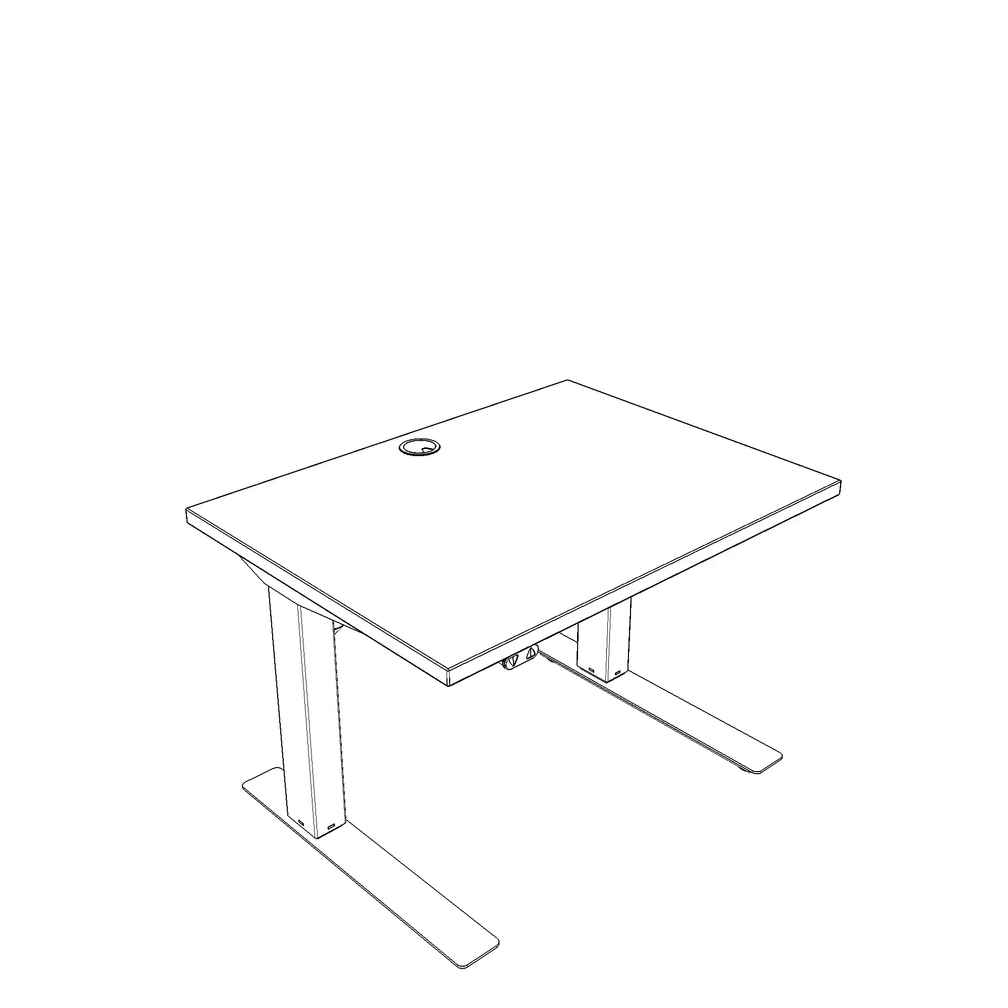 Electric Adjustable Desk | 80x60 cm | Walnut with silver frame