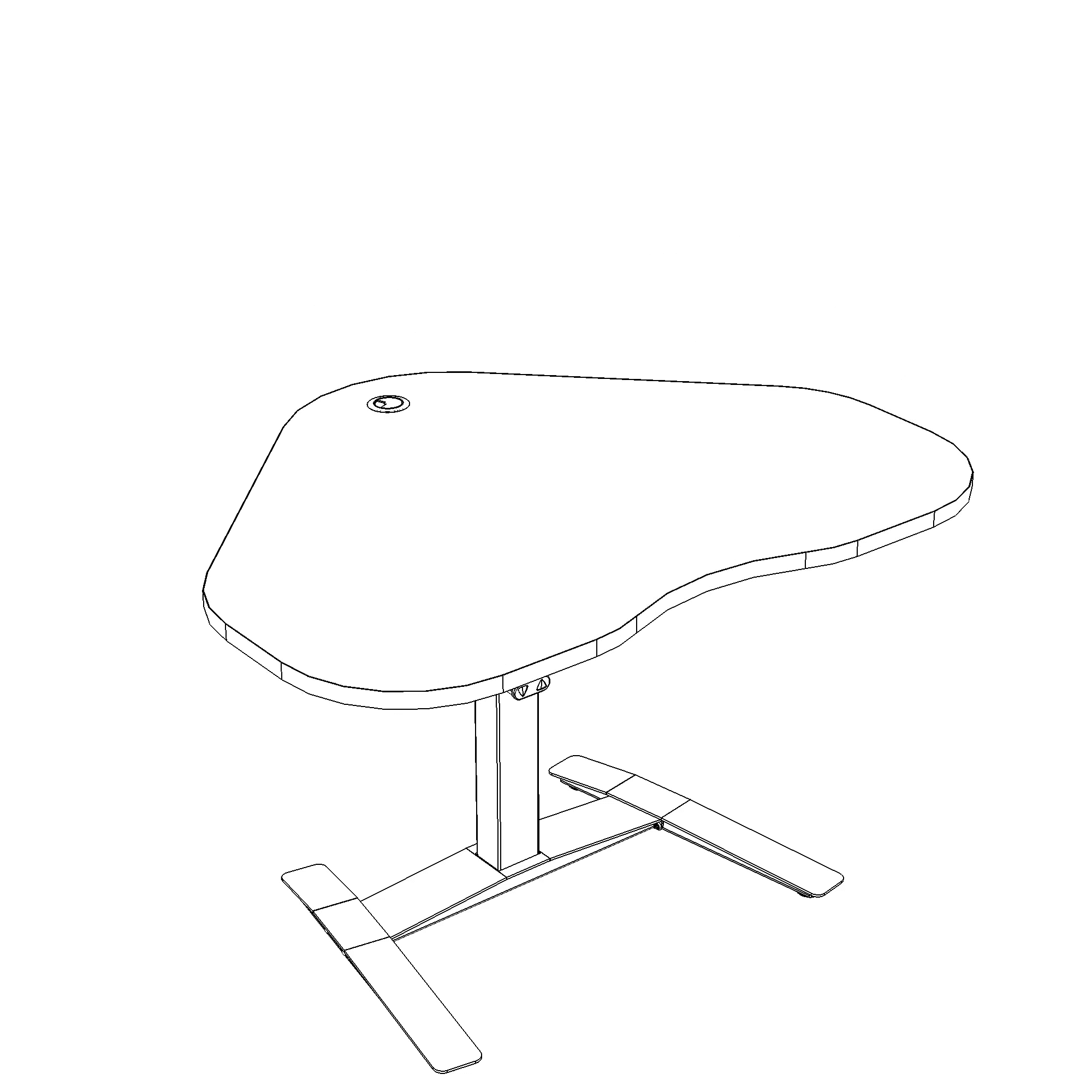Electric Adjustable Desk | 117x90 cm | Walnut with white frame