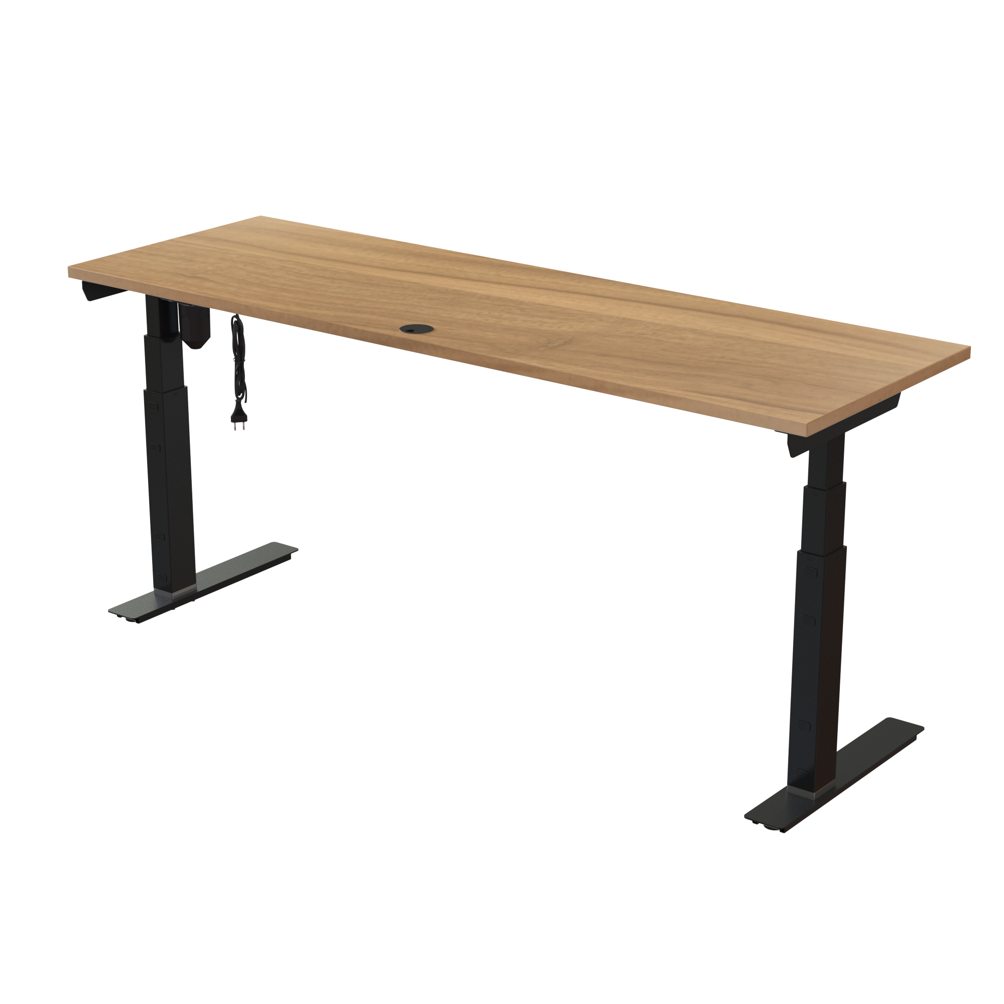 Standing Desk | 180x60 cm | Walnut with black frame