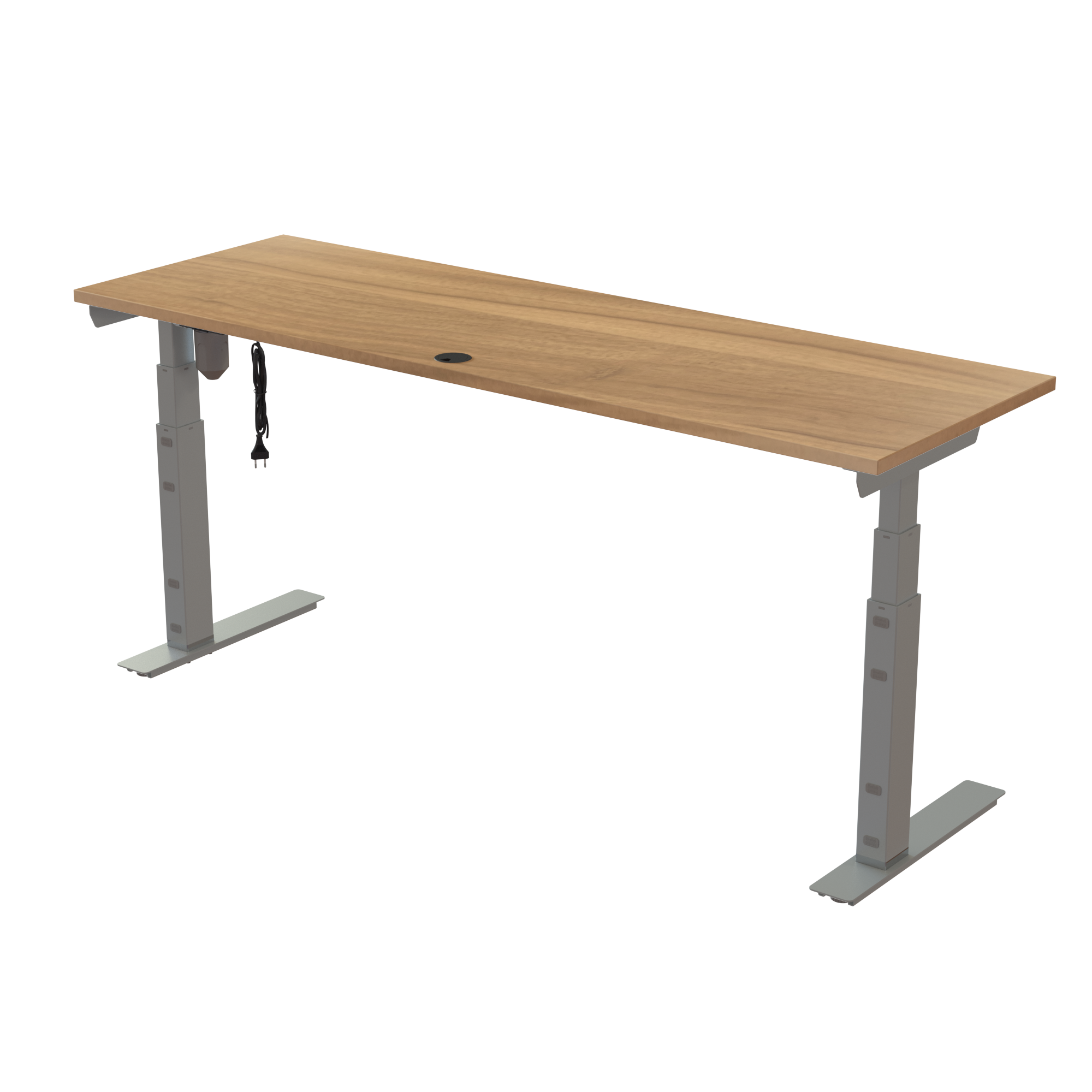 Standing Desk | 180x60 cm | Maple with silver frame