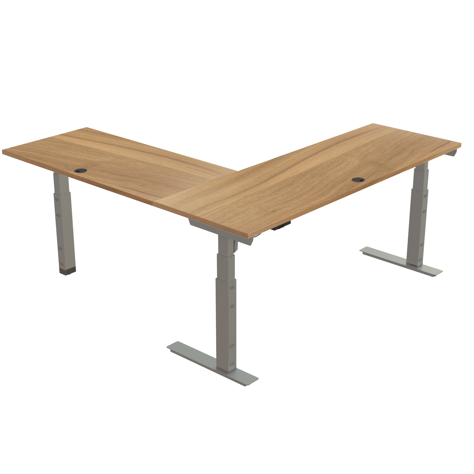 Standing Desk | 180x180 cm | Walnut with silver frame