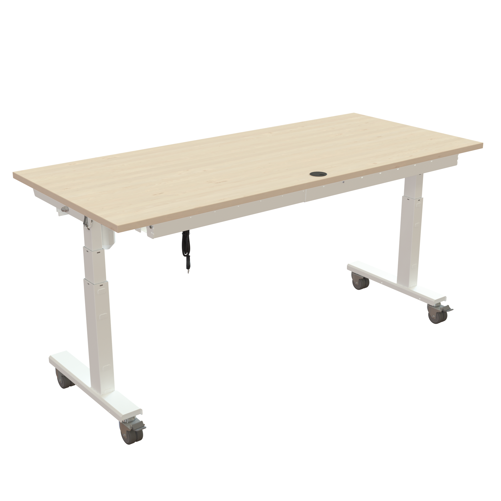 Standing Desk | 180x80 cm | Maple with white frame