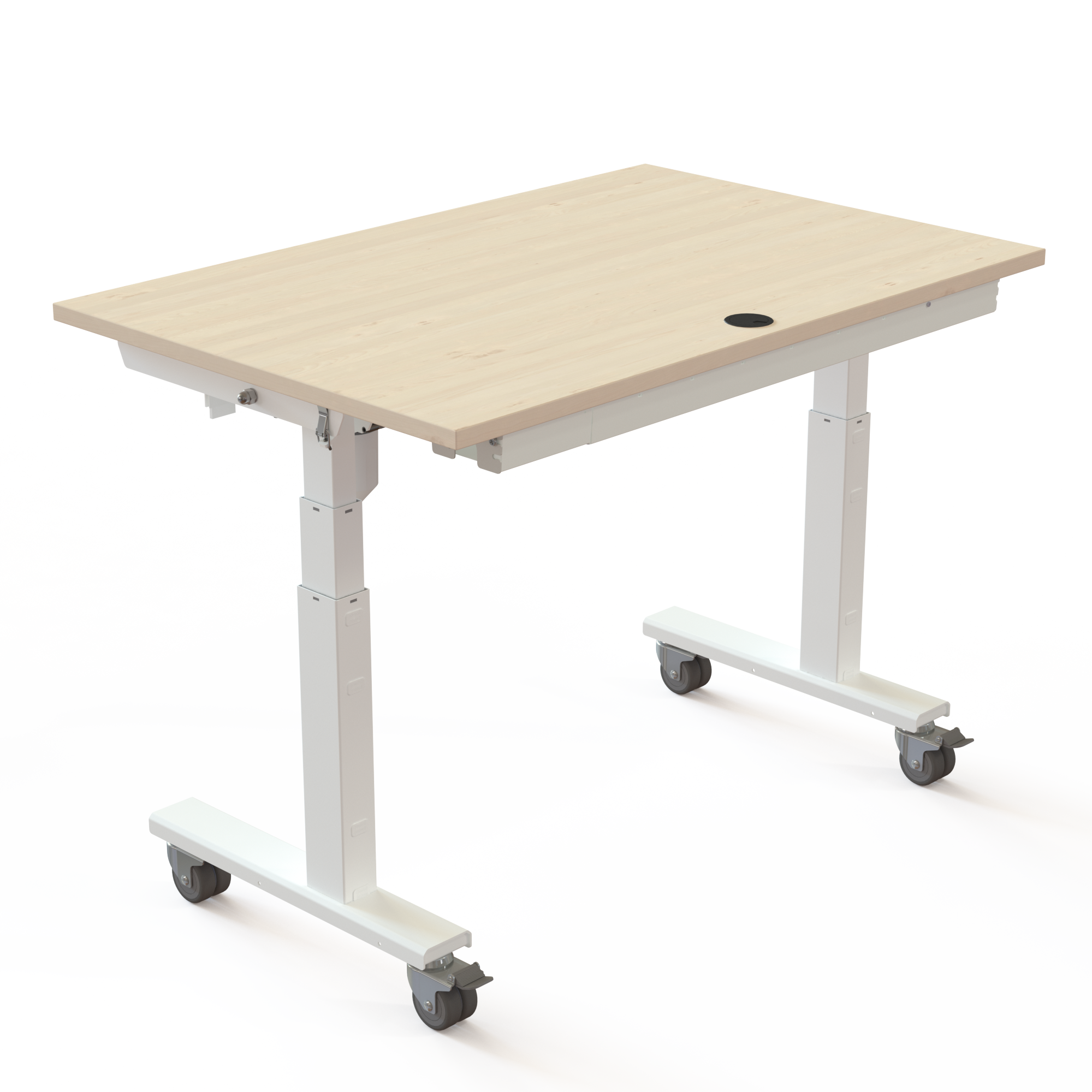 Electric Adjustable Desk | 120x80 cm | Maple with white frame