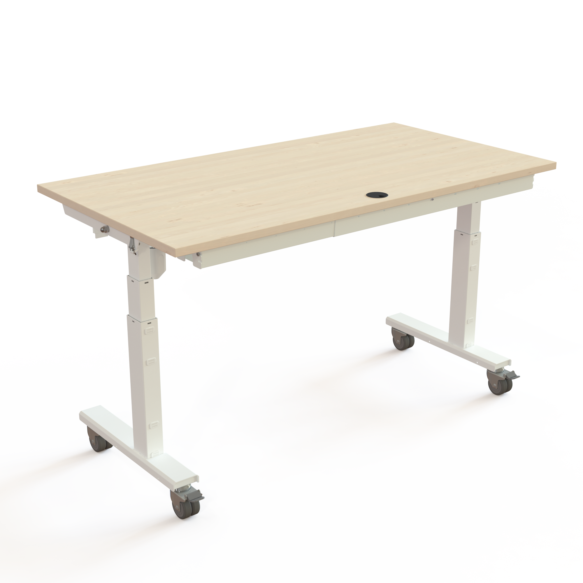 Electric Adjustable Desk | 150x80 cm | Maple with white frame