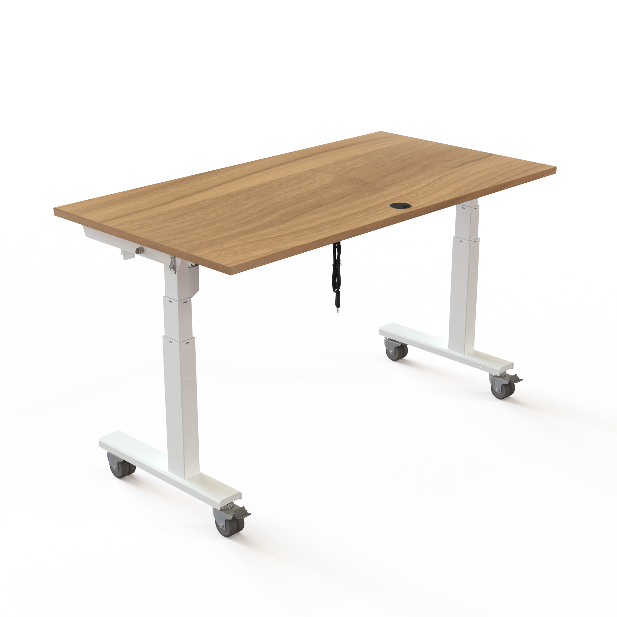 Electric Adjustable Desk | 150x80 cm | Walnut with white frame