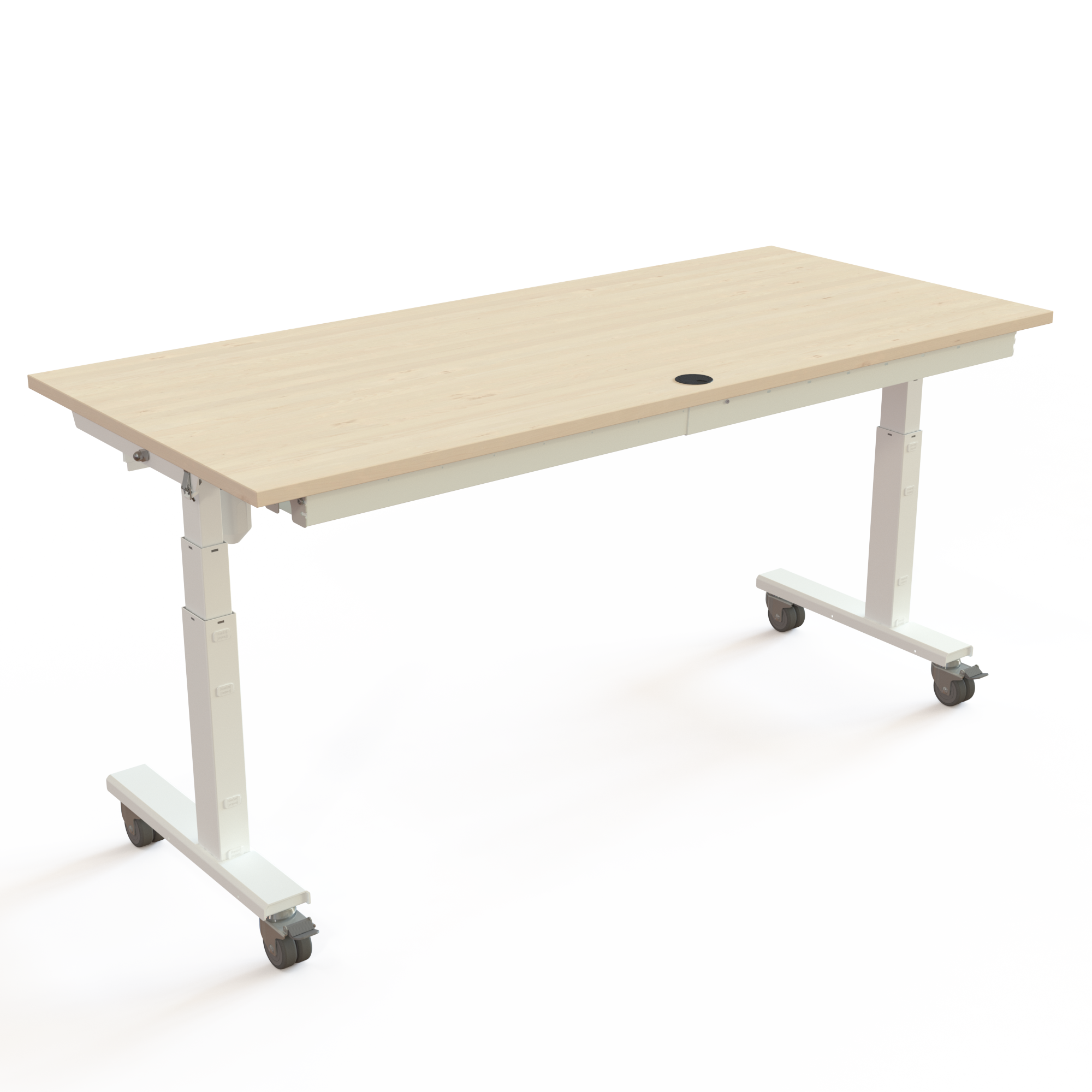 Electric Adjustable Desk | 180x80 cm | Maple with white frame
