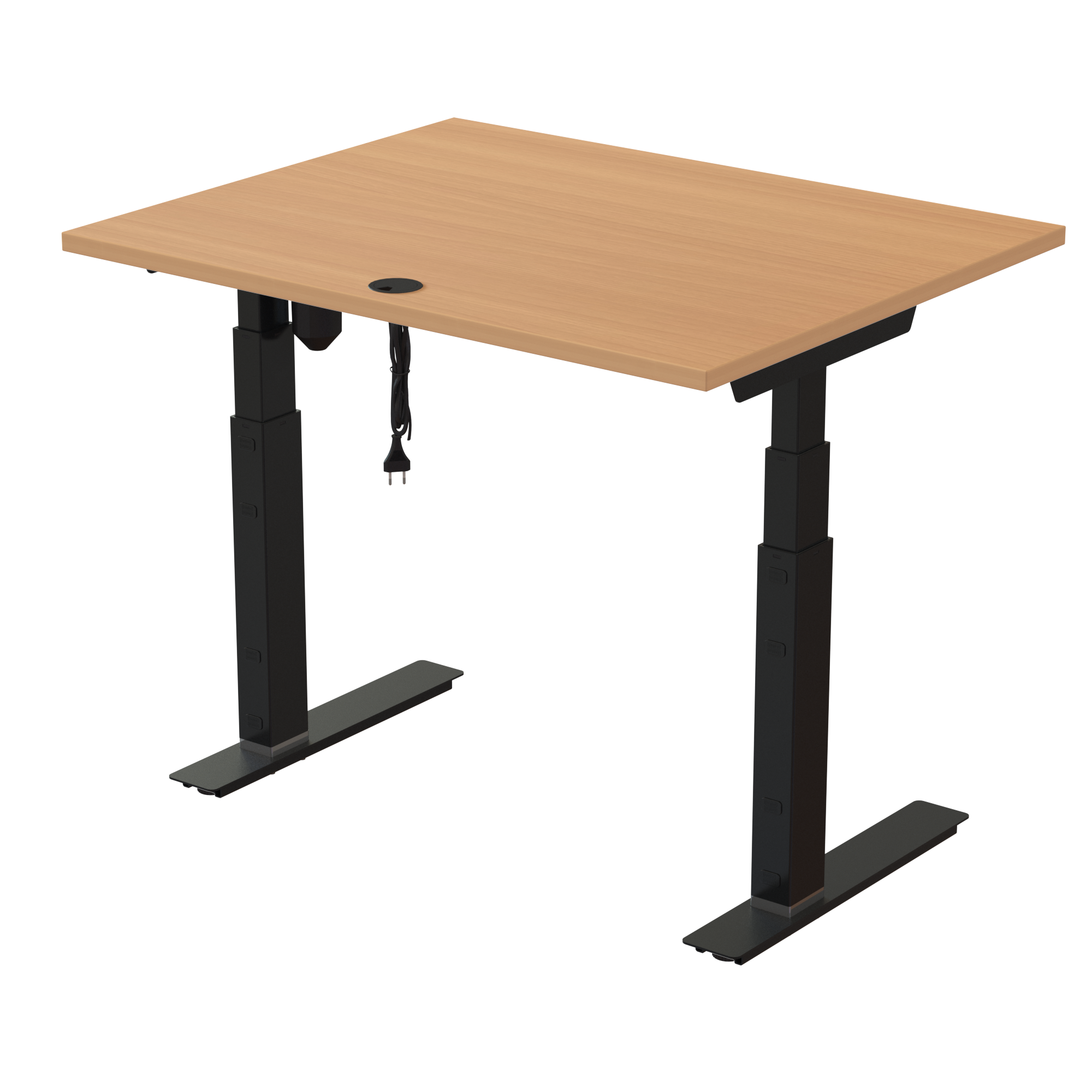 Standing Desk | 100x80 cm | Beech with black frame