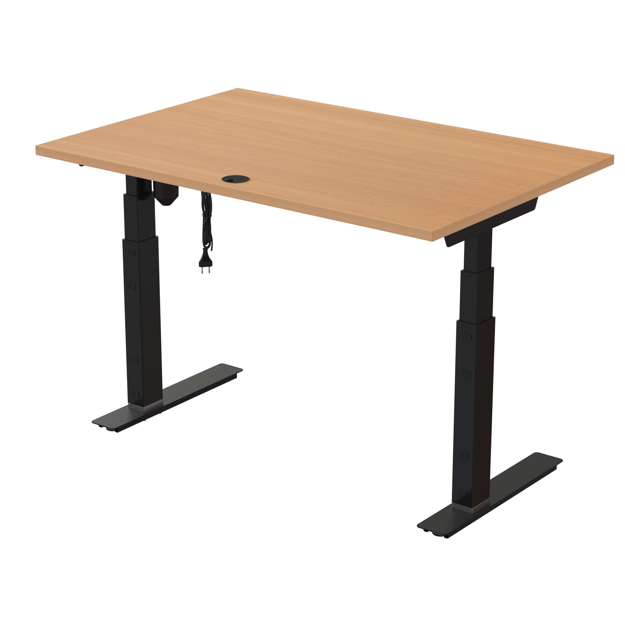 Standing Desk | 120x80 cm | Beech with black frame