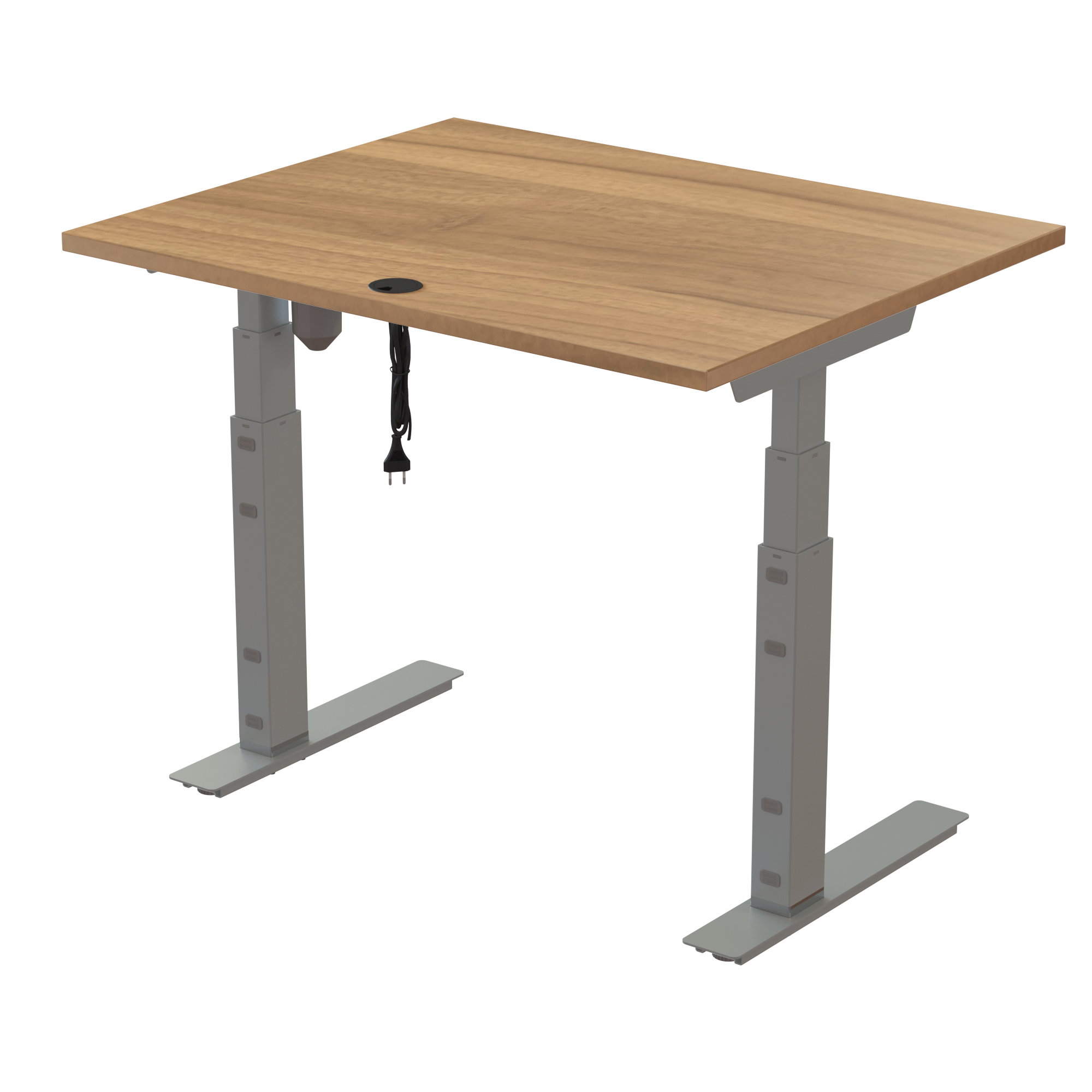 Standing Desk | 100x80 cm | Walnut with silver frame