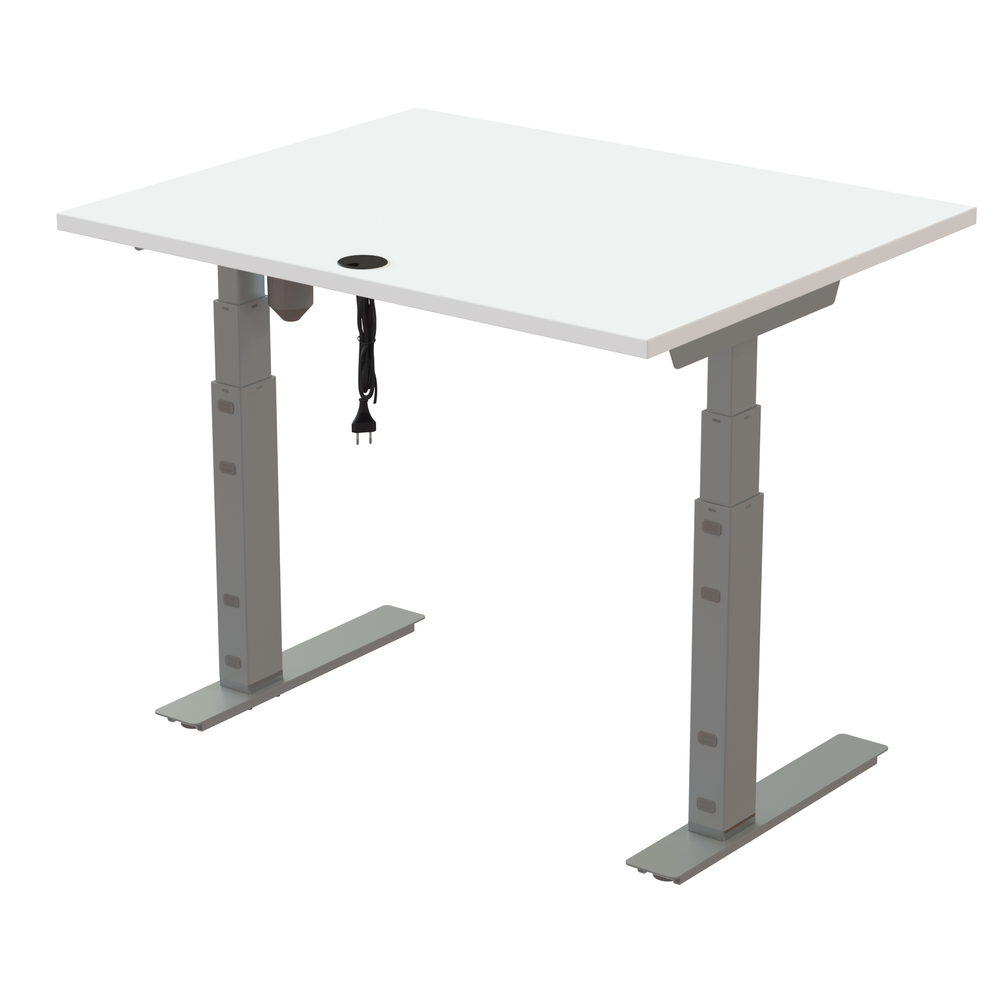 Standing Desk | 100x80 cm | White with silver frame