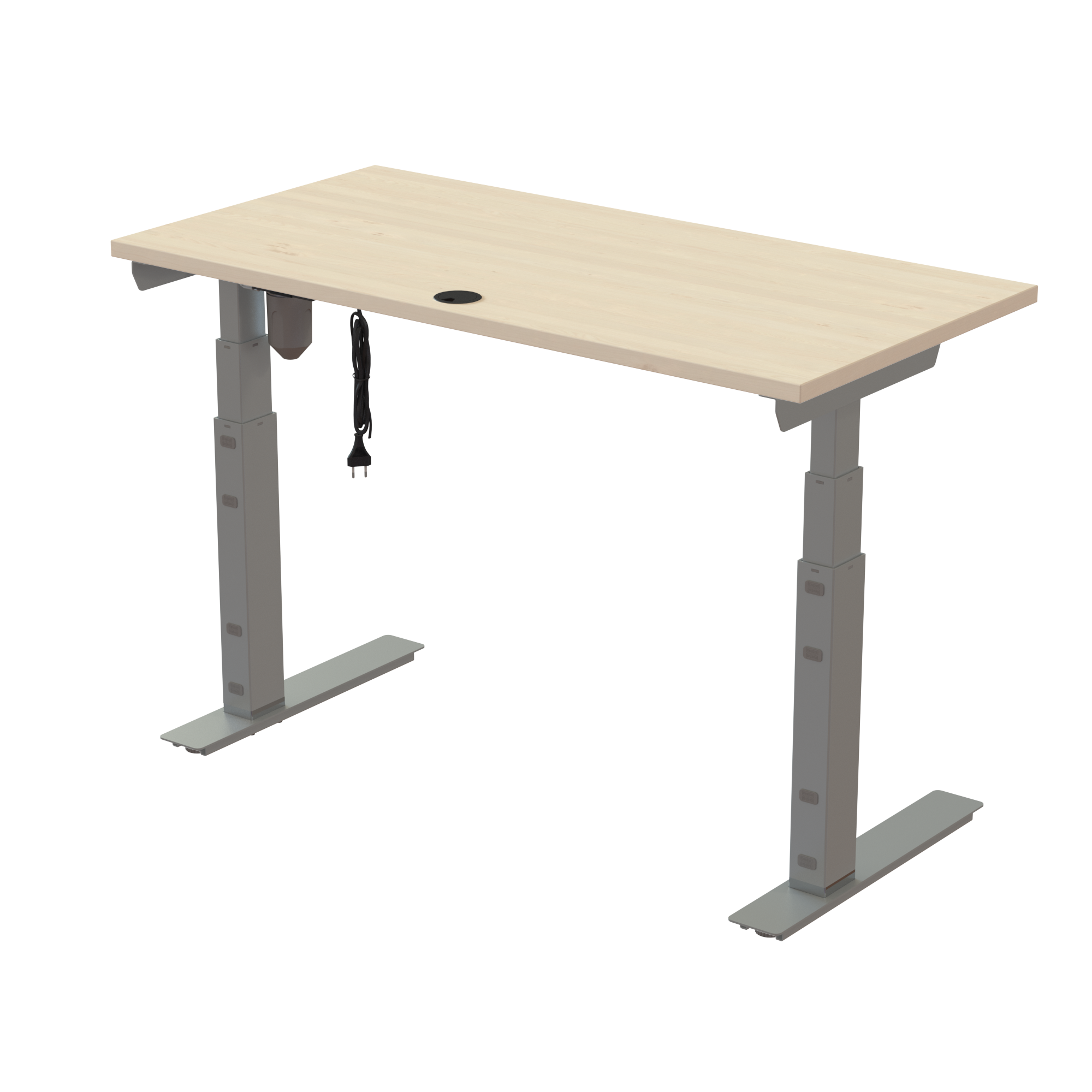 Standing Desk | 120x60 cm | Maple with silver frame