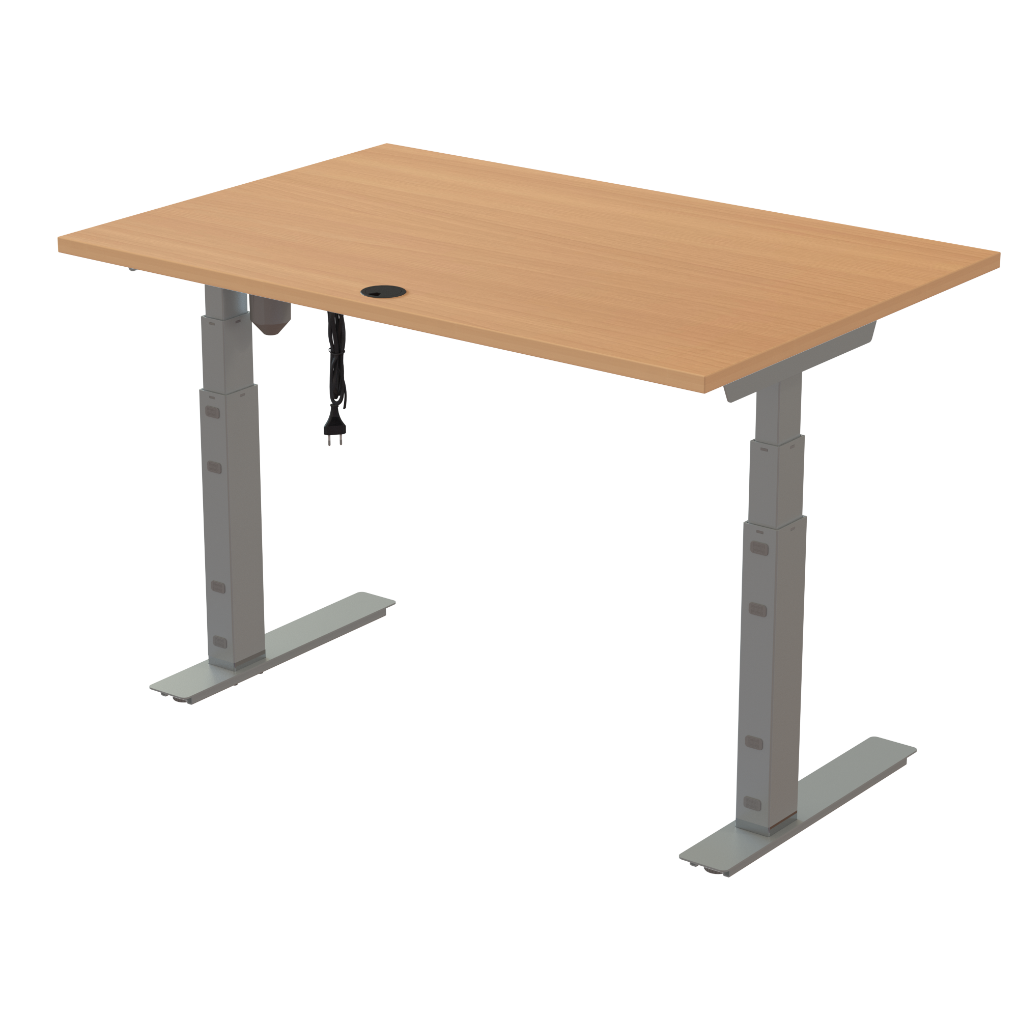 Standing Desk | 120x80 cm | Beech with silver frame