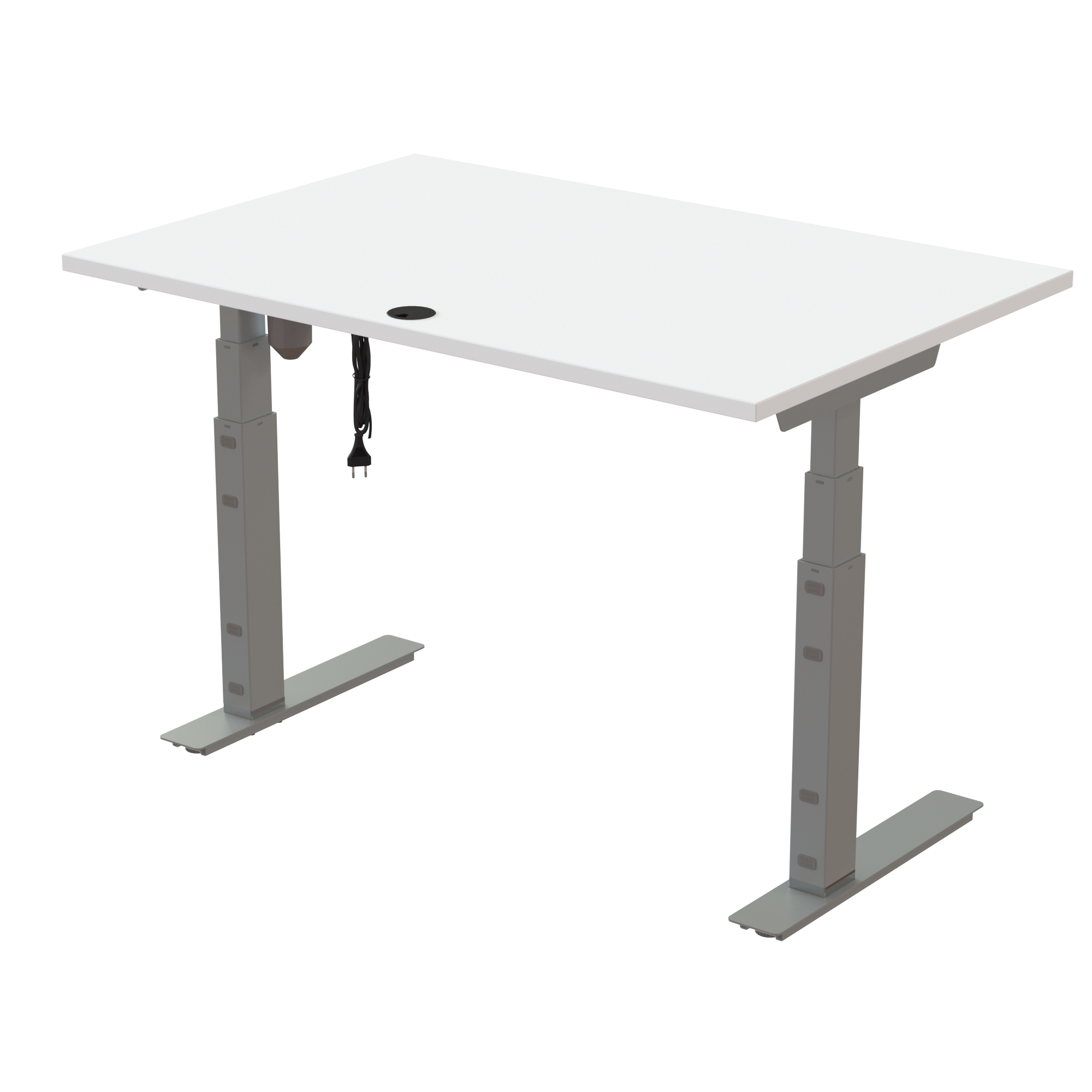 Standing Desk | 120x80 cm | White with silver frame