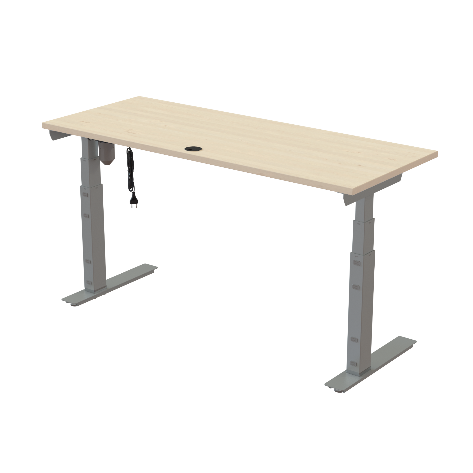 Standing Desk | 150x60 cm | Maple with silver frame