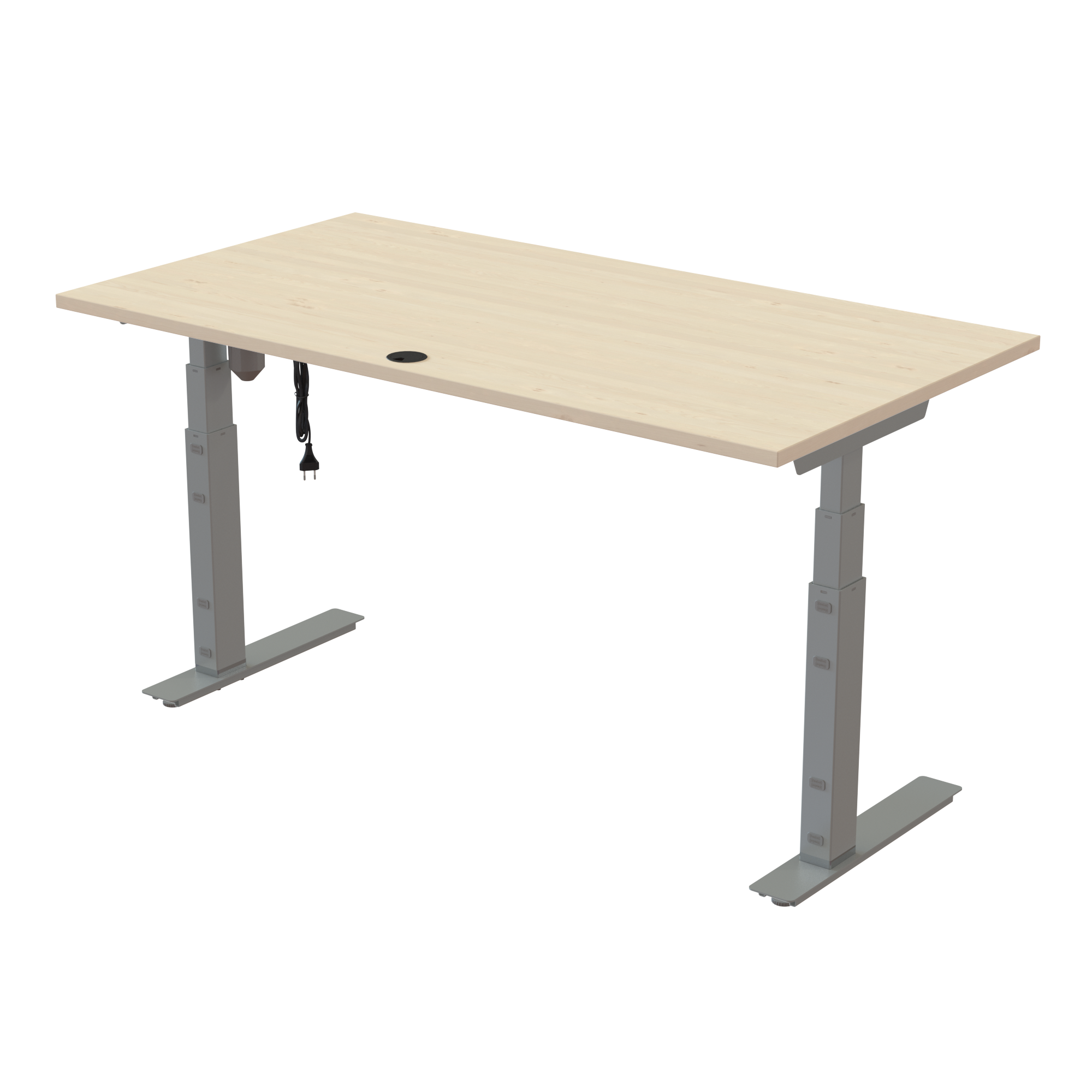 Standing Desk | 150x80 cm | Maple with silver frame