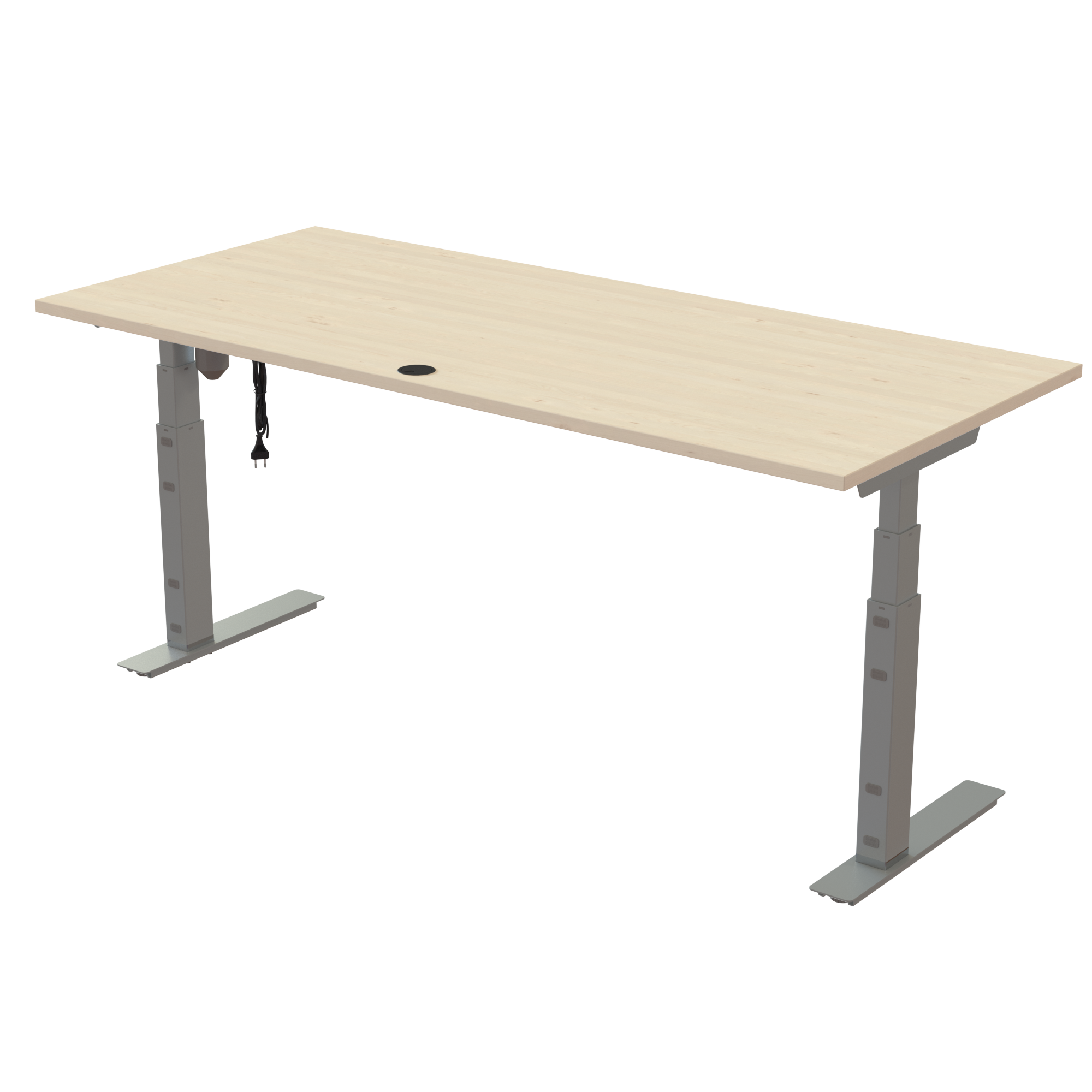 Standing Desk | 180x80 cm | Maple with silver frame