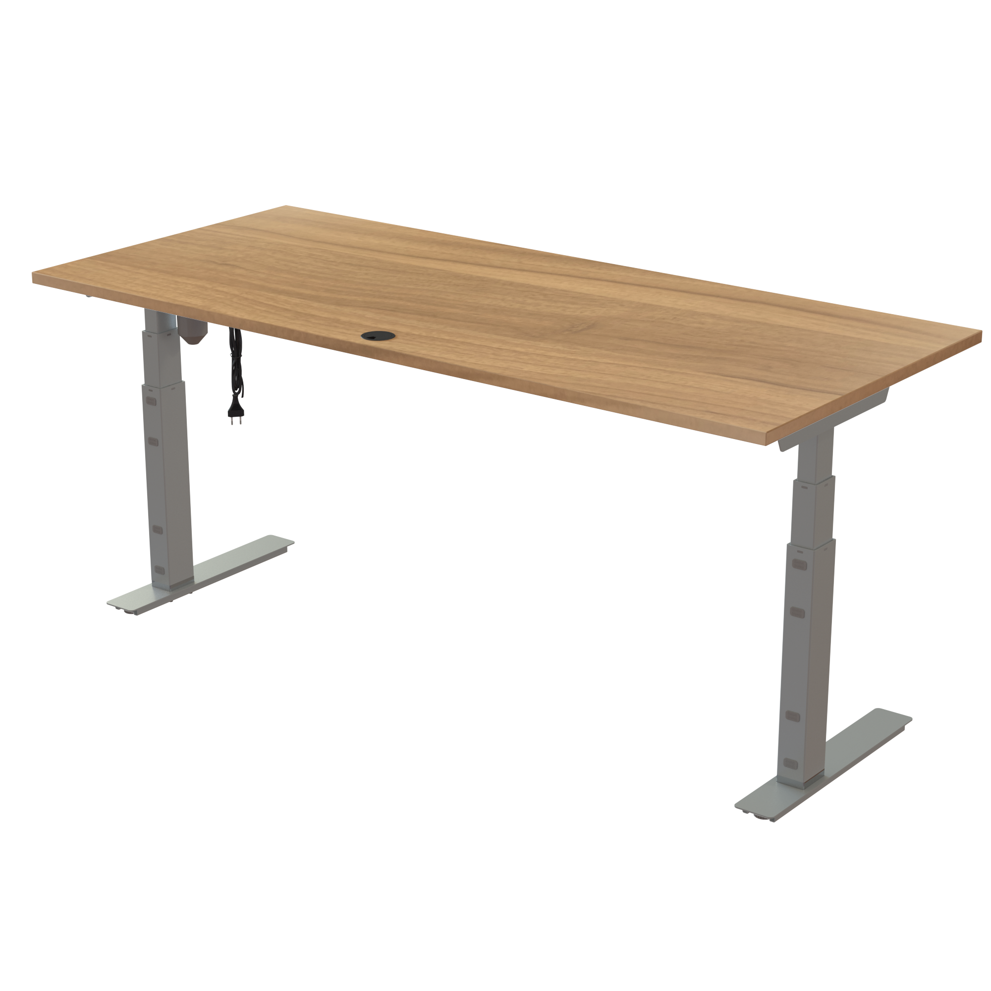 Standing Desk | 180x80 cm | Walnut with silver frame