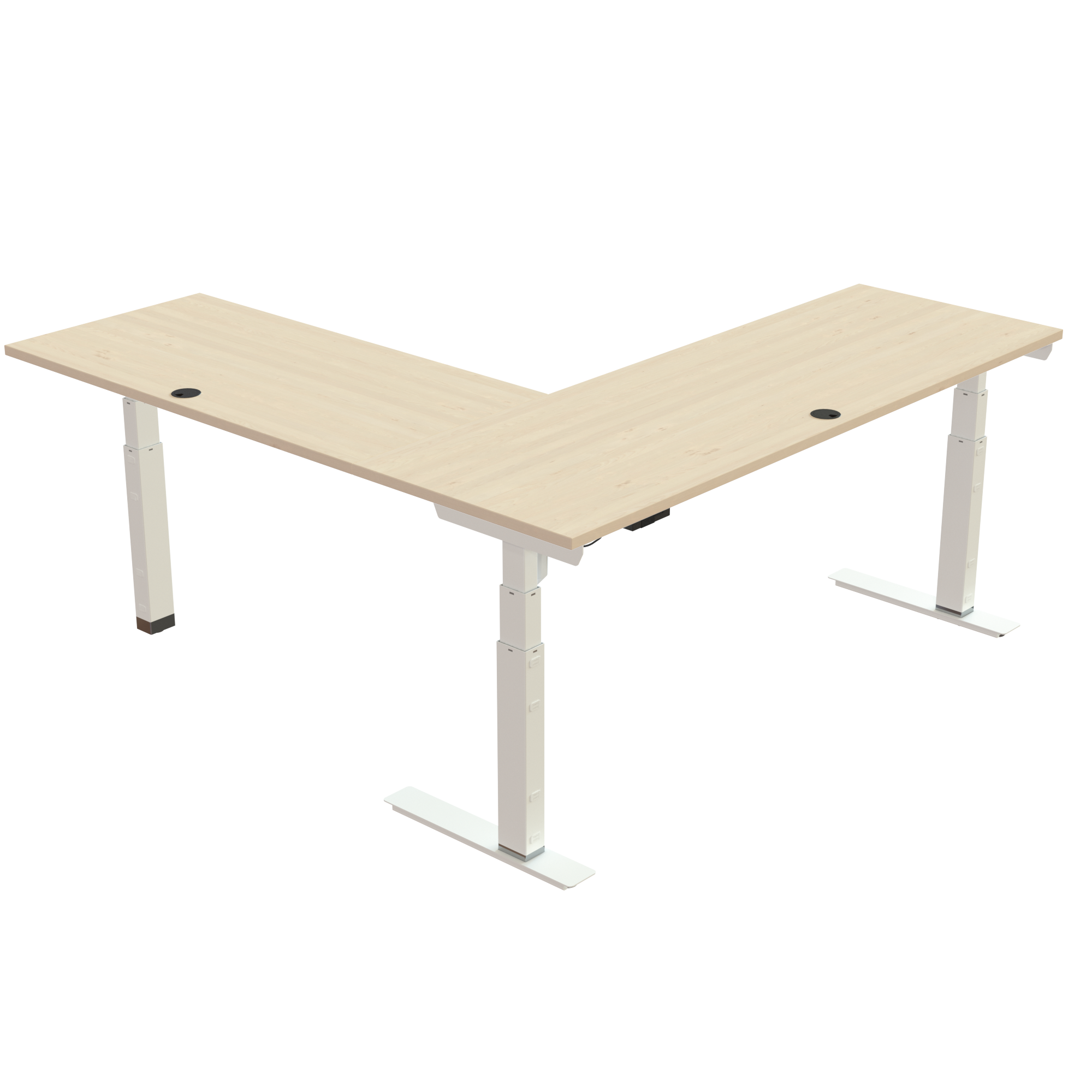 Standing Desk | 180x180 cm | Maple with white frame
